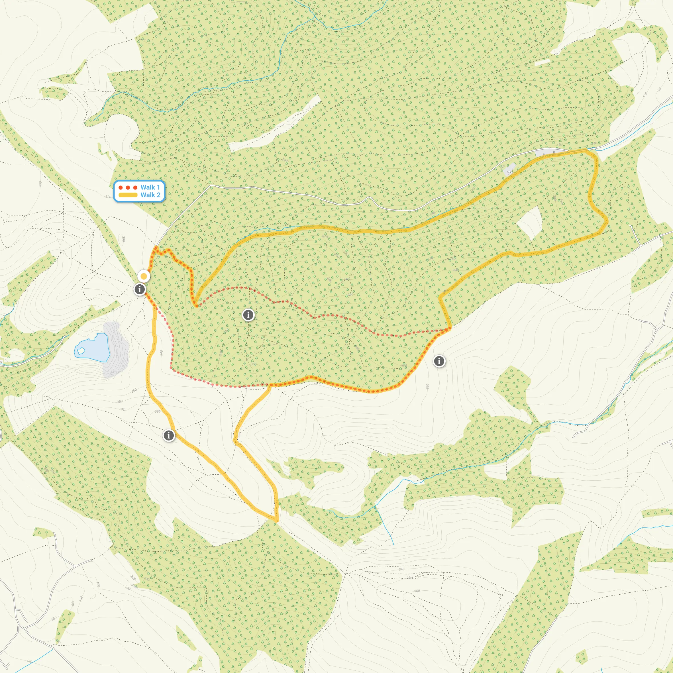 Route map for Triscombe Stone Walk 1, a 2.75 mile circular walk in Somerset