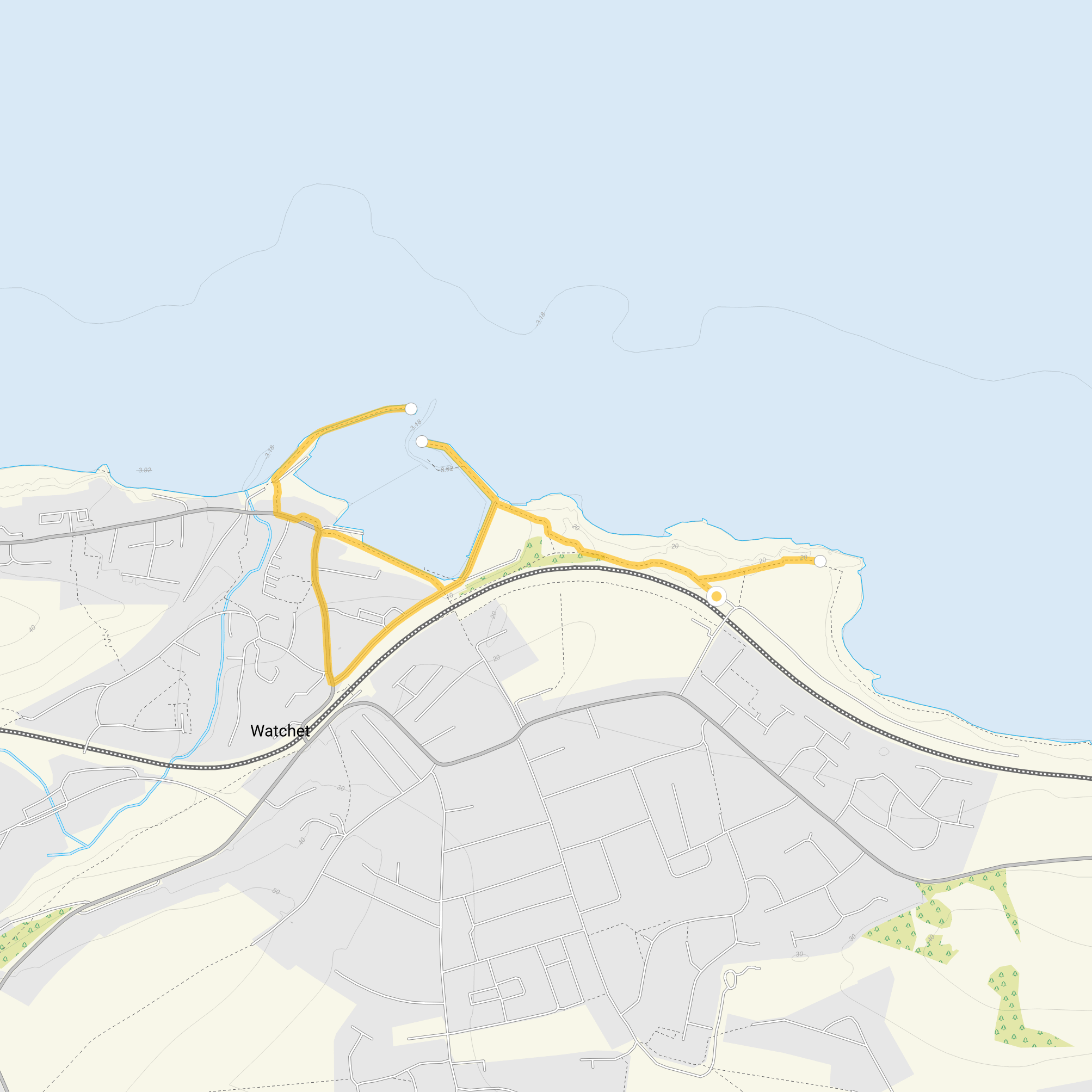 Route map for Watchet Walk 1, a 1 mile circular walk in Somerset