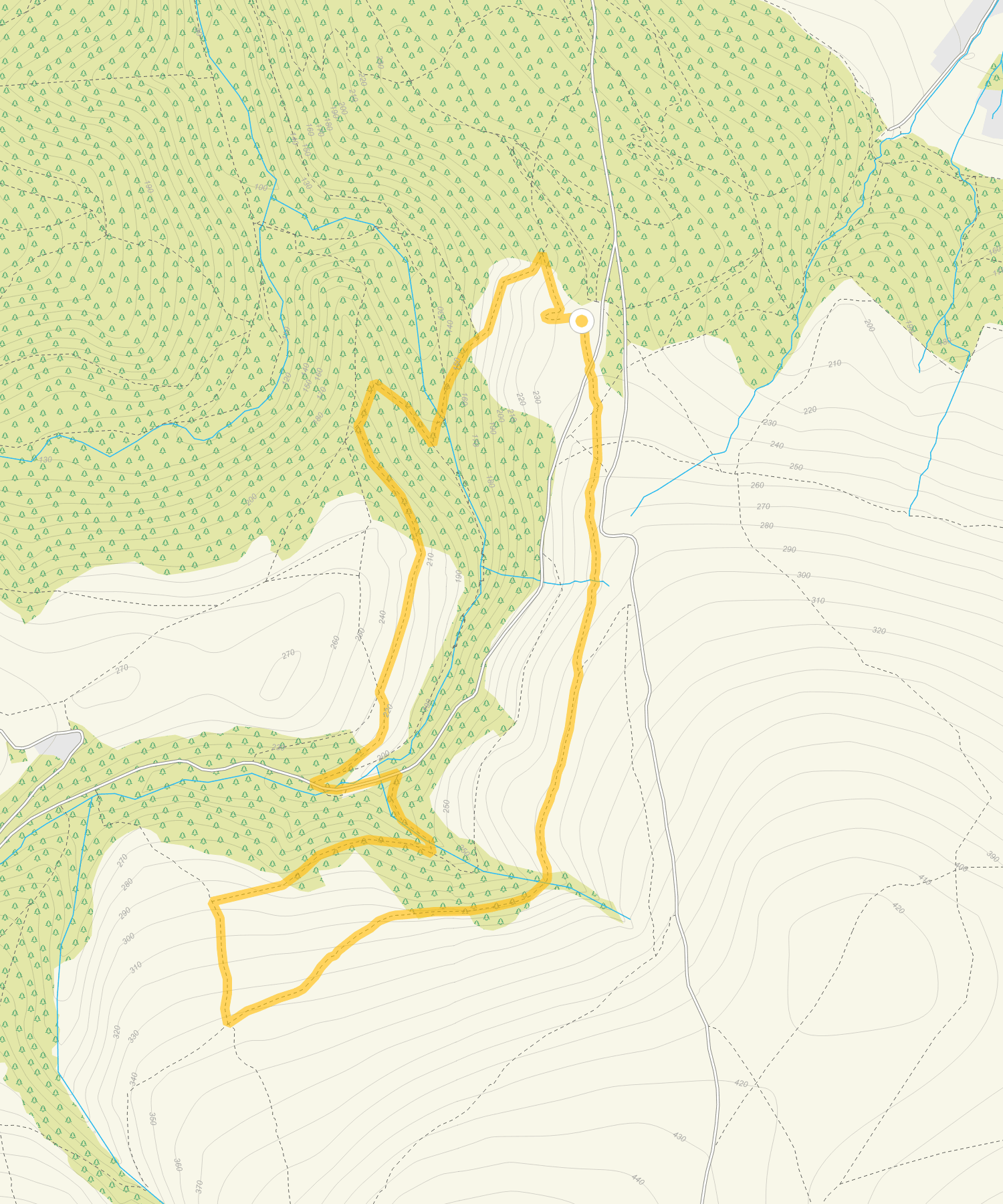 Route map for Webbers Post Walk 1, a 2.75 mile circular walk in Somerset