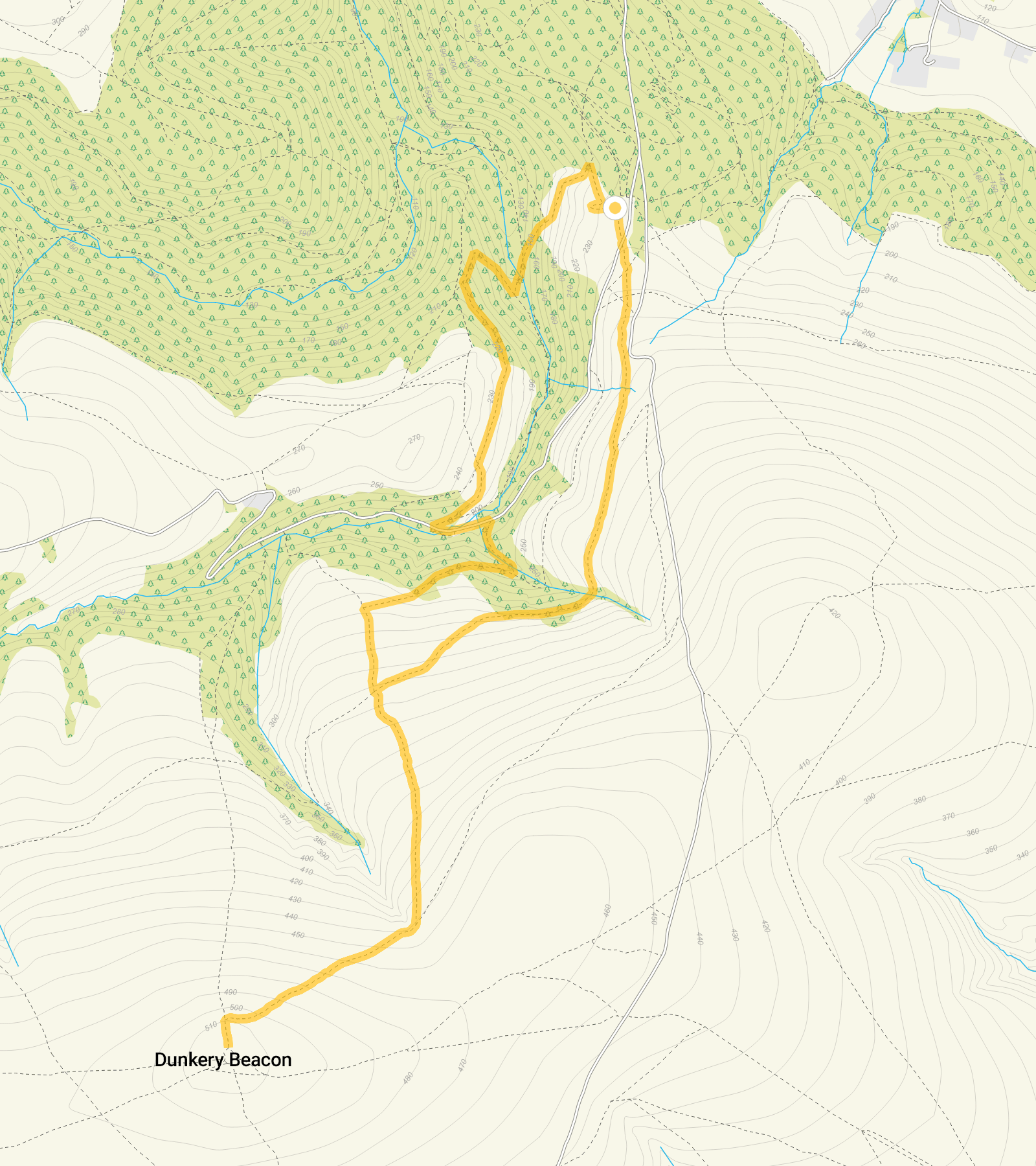Route map for Webbers Post Walk 2, a 4.5 mile circular walk in Somerset