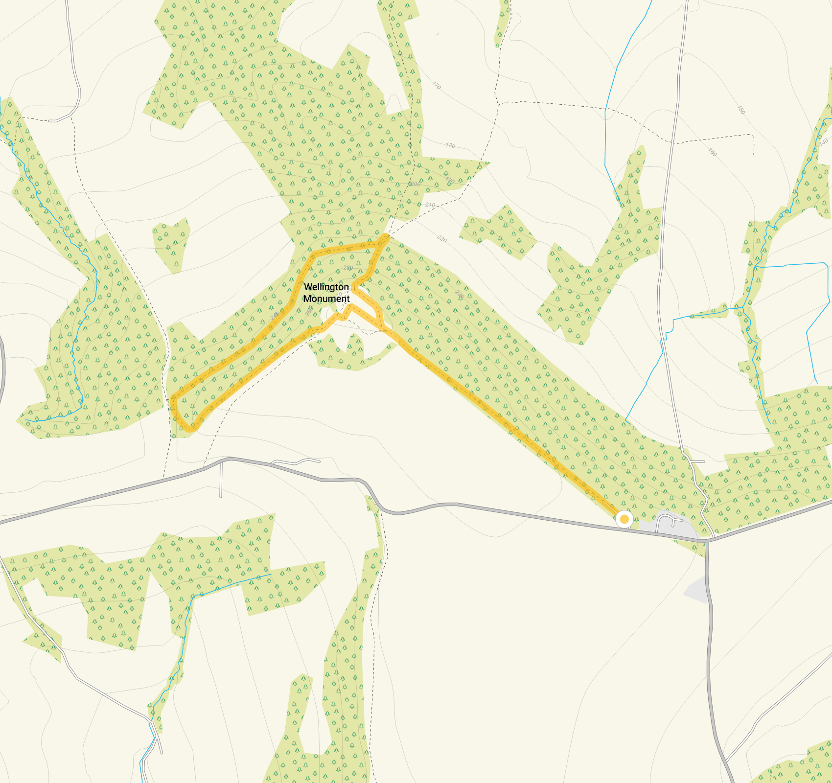 Route map for Wellington Monument Walk, a 1.75 mile circular walk in Somerset