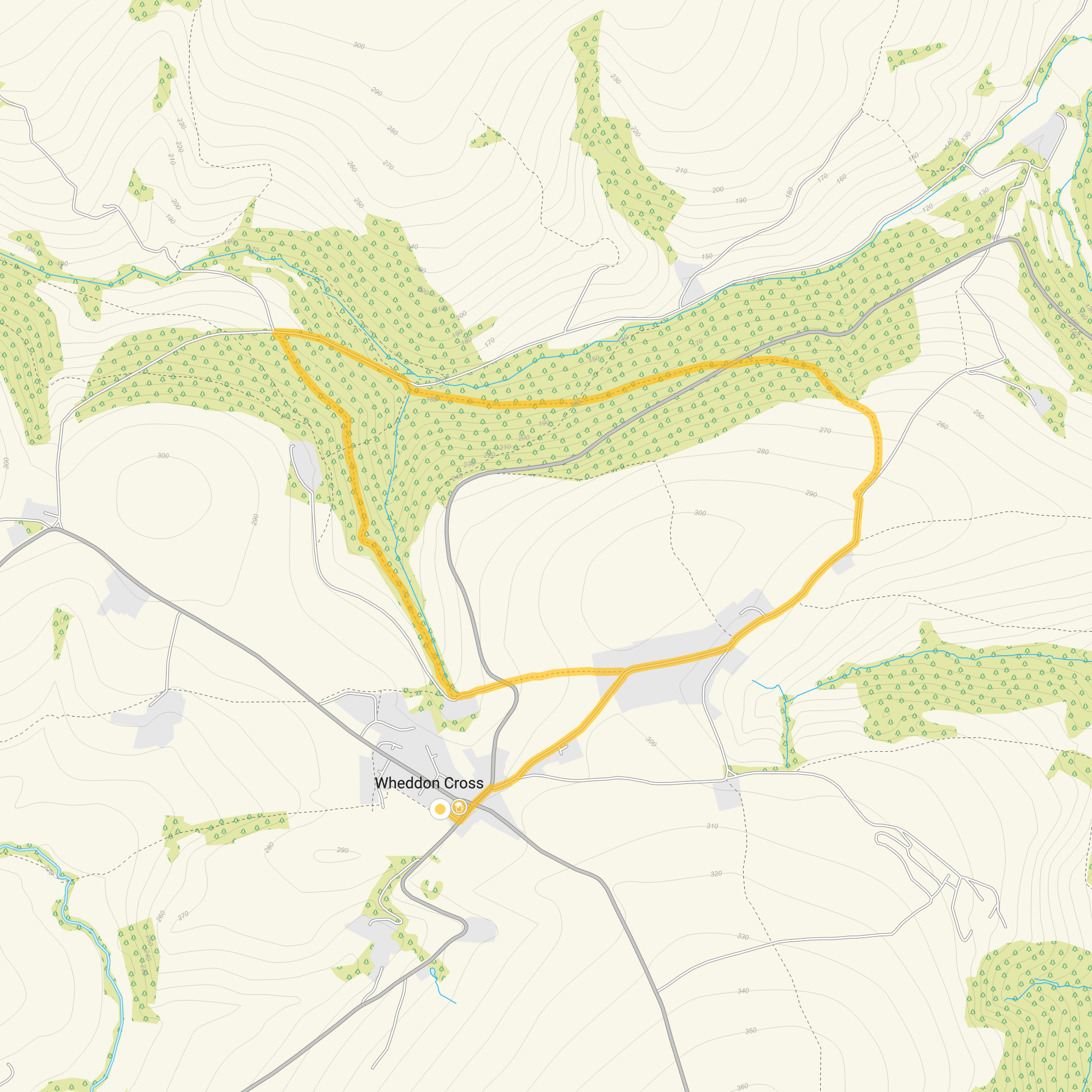 Route map for Wheddon Cross Walk, a 3 mile circular walk in Somerset