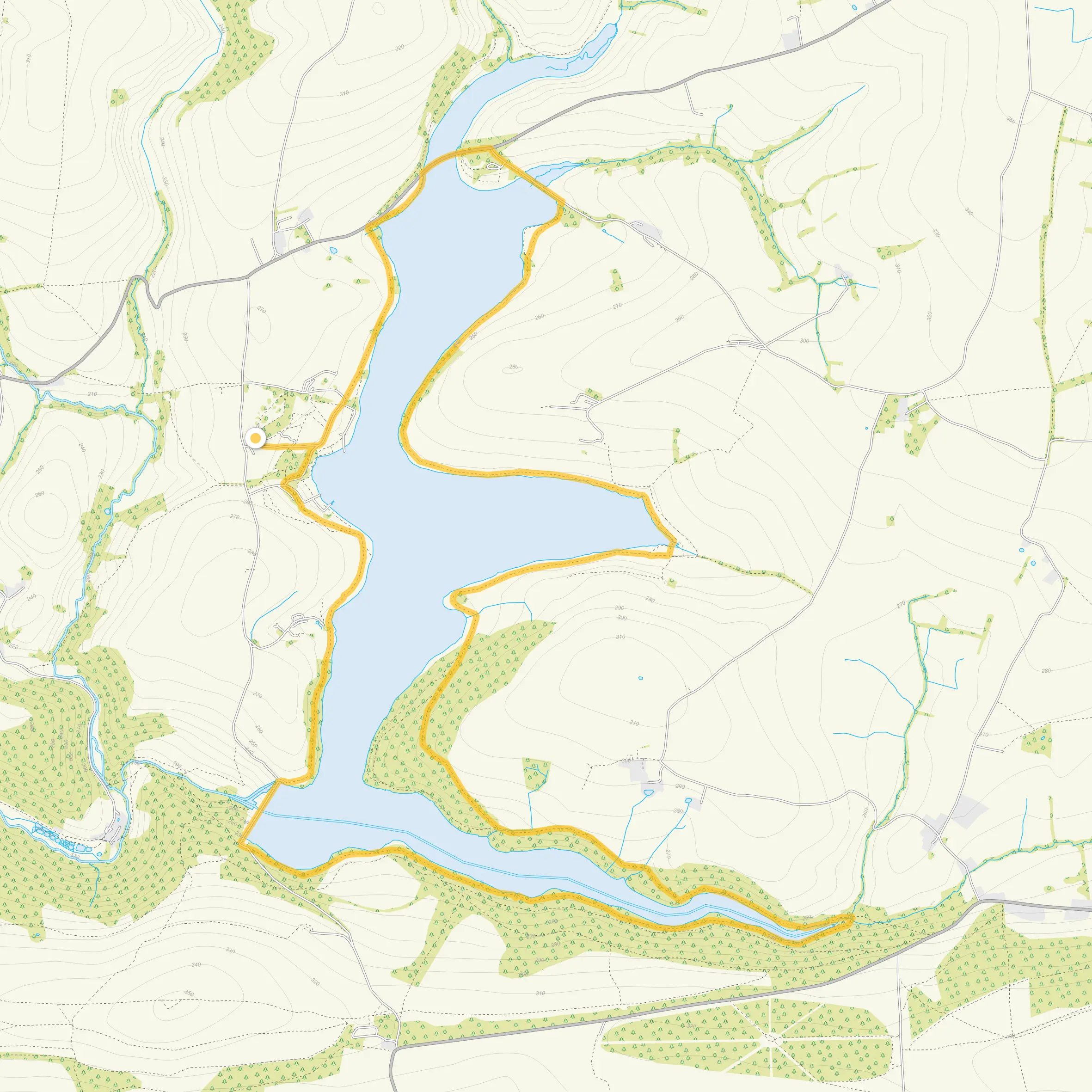 Route map for Wimbleball Lake Walk 3, an 8.25 mile circular walk in Somerset