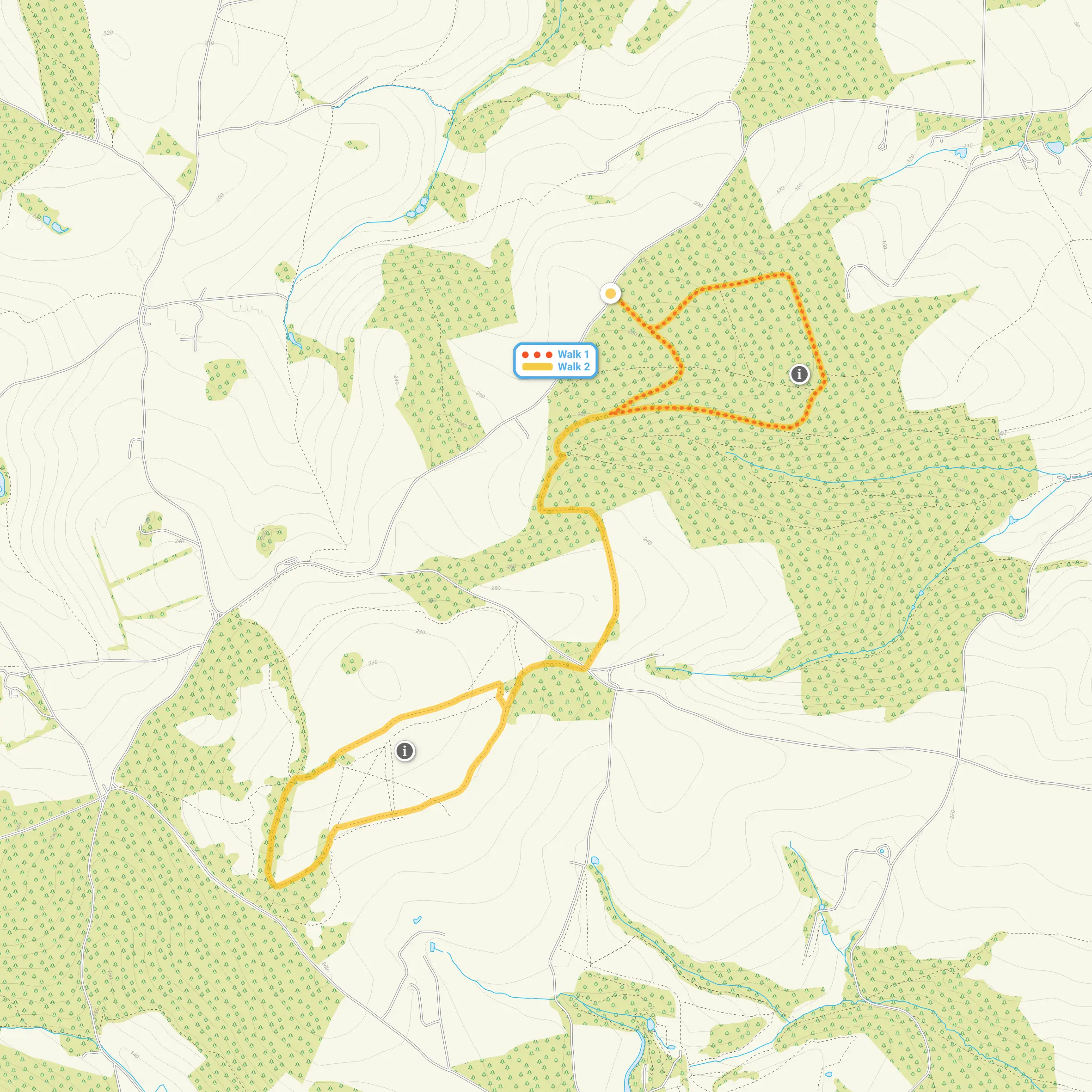 Route map for Wind Down Wood Walk 1, a 1.25 mile circular walk in Somerset