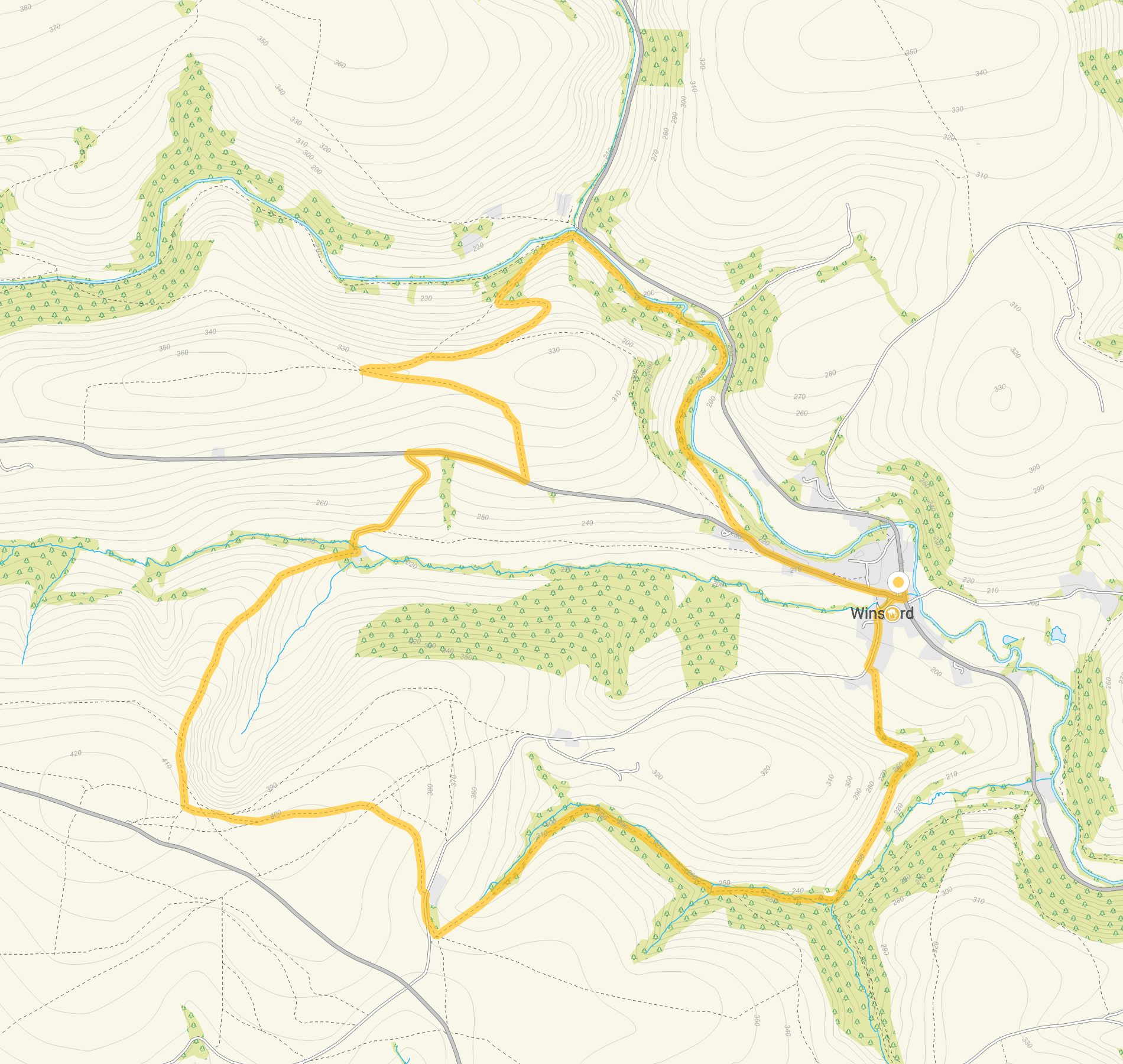 Route map for Winsford Walk 3, a 6.75 mile circular walk in Somerset
