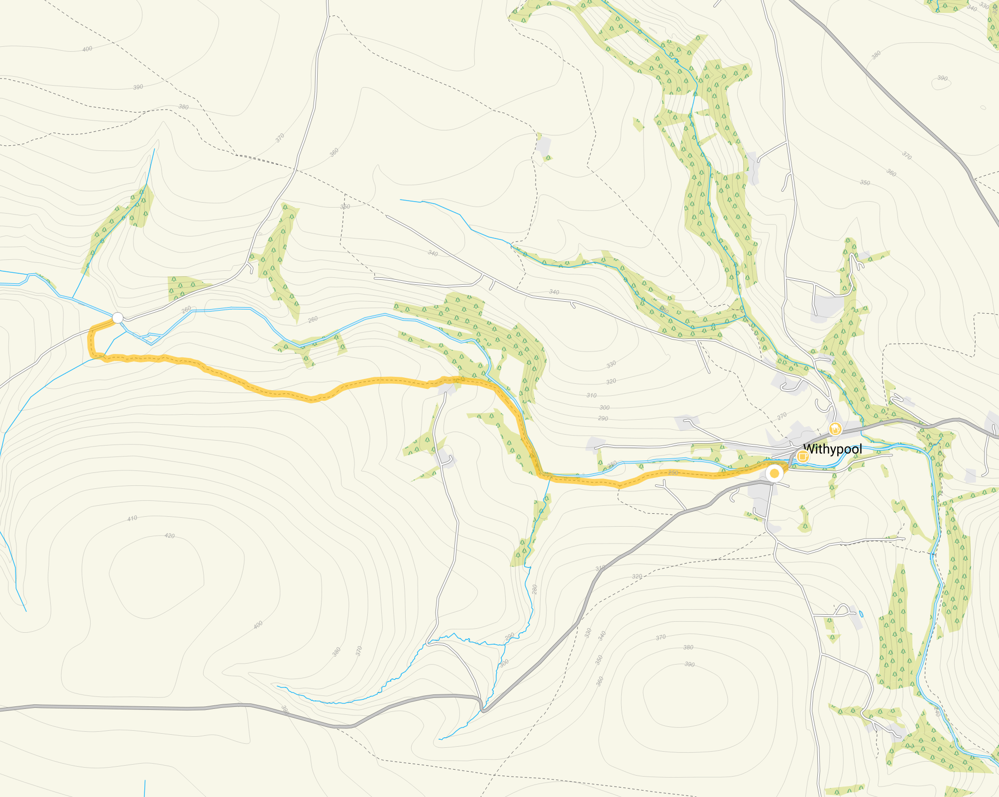 Route map for Withypool Walk 3, a 4.75 mile circular walk in Somerset