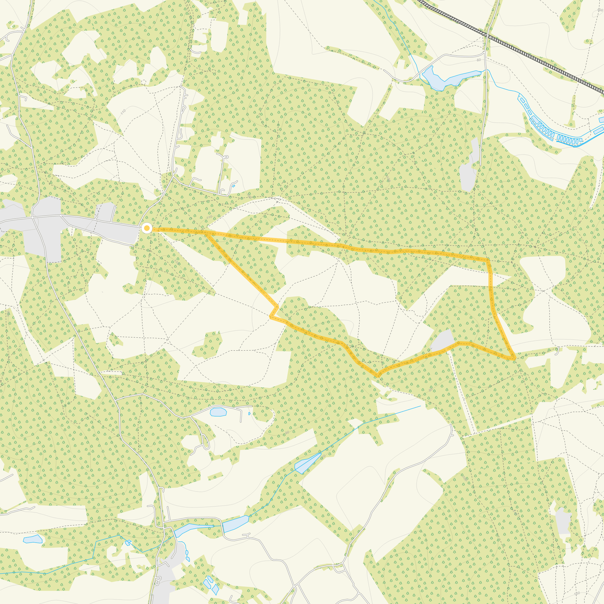 Route map for Blackheath Common Walk 1, a 2.25 mile circular walk in Surrey
