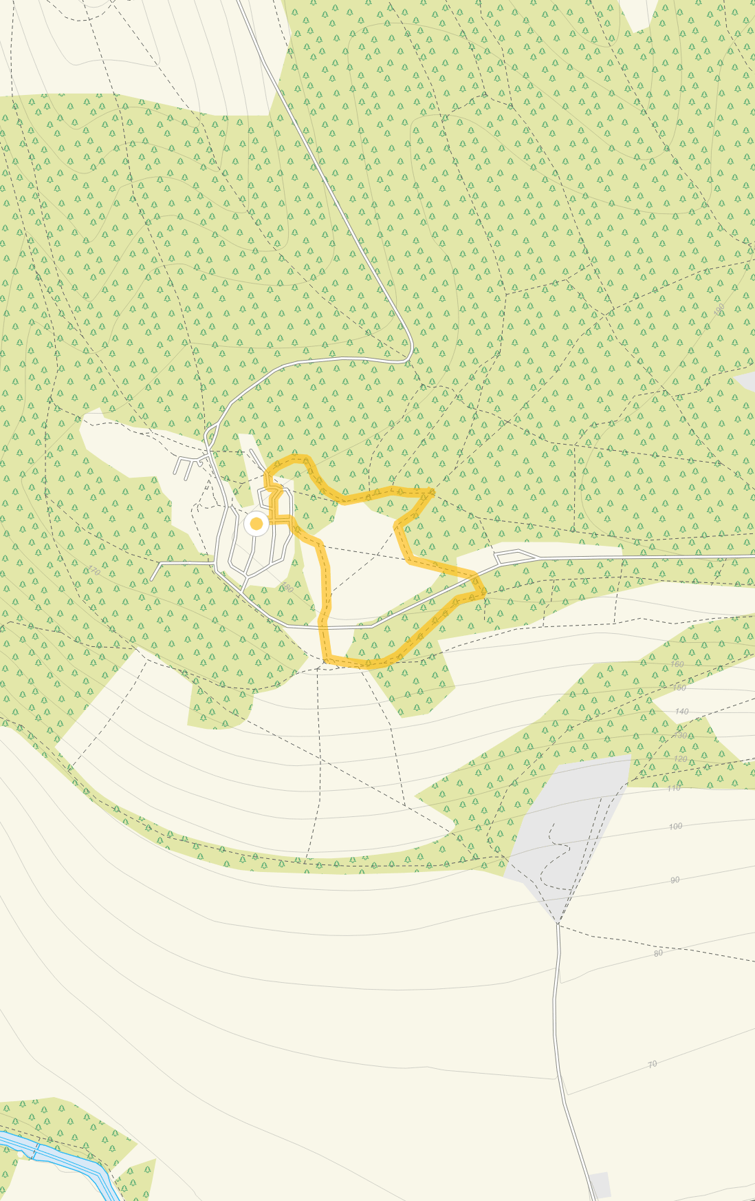 Route map for Box Hill Walk 1, a 0.5 mile circular walk in Surrey