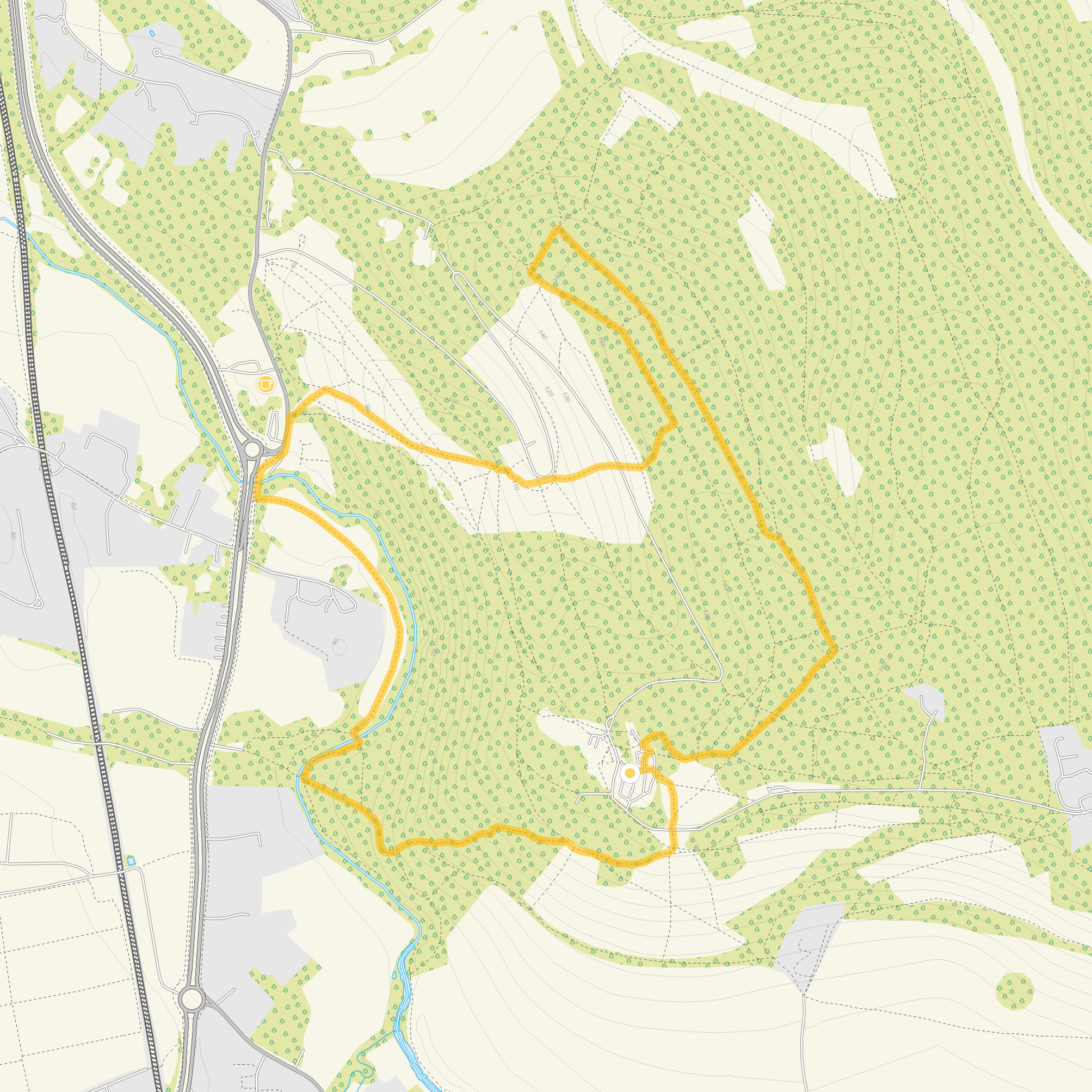 Route map for Box Hill Walk 3, a 3 mile circular walk in Surrey