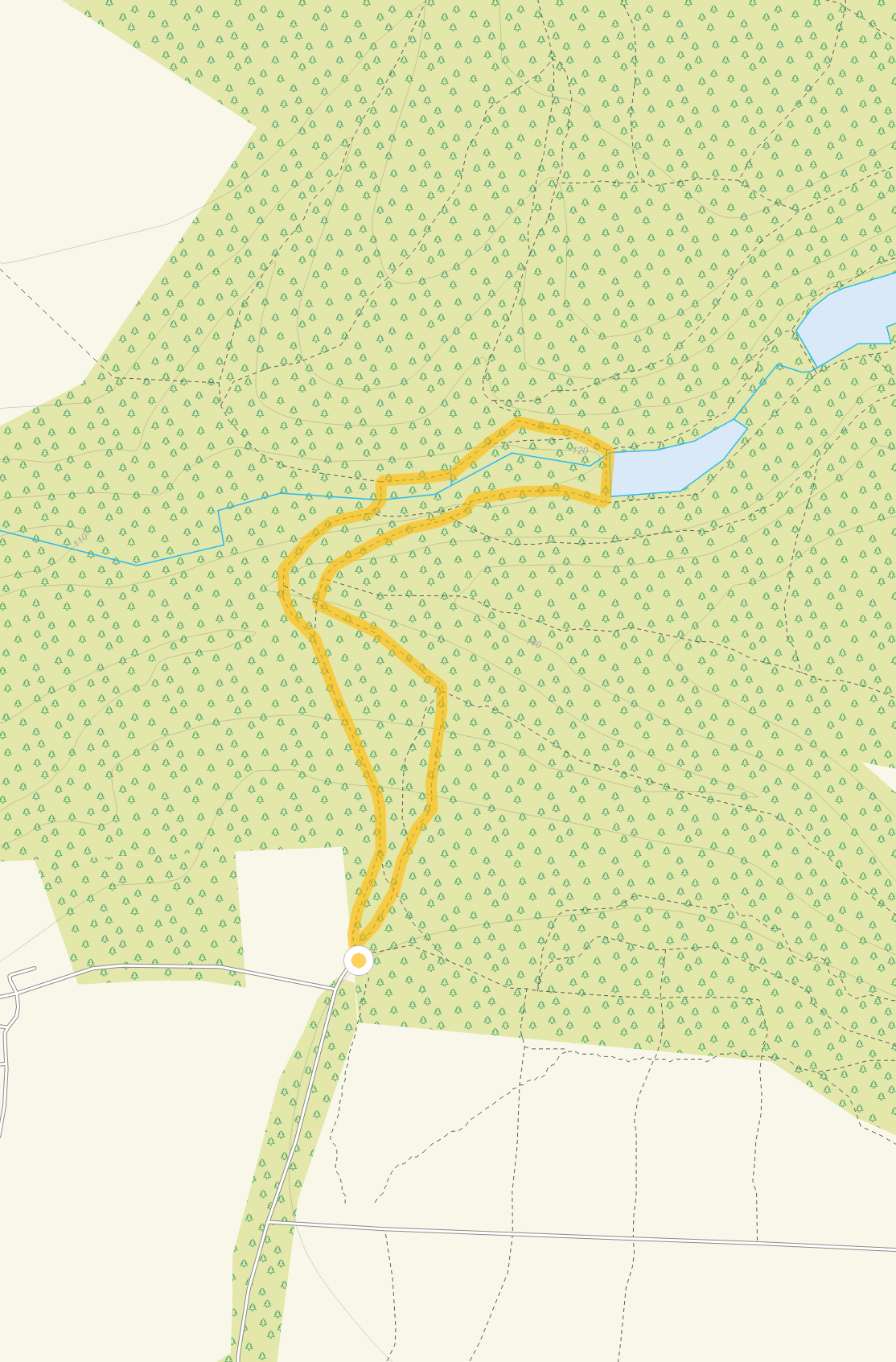 Route map for Bramshott Common Walk 1, a 1 mile circular walk in Surrey