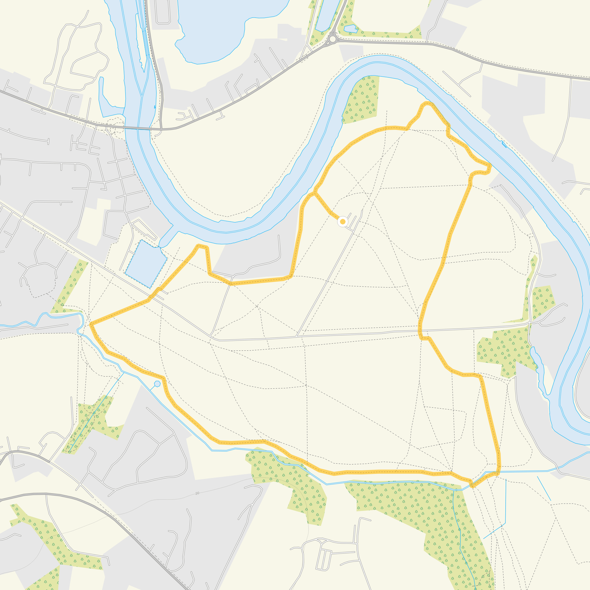 Route map for Chertsey Meads Walk, a 2.25 mile circular walk in Surrey
