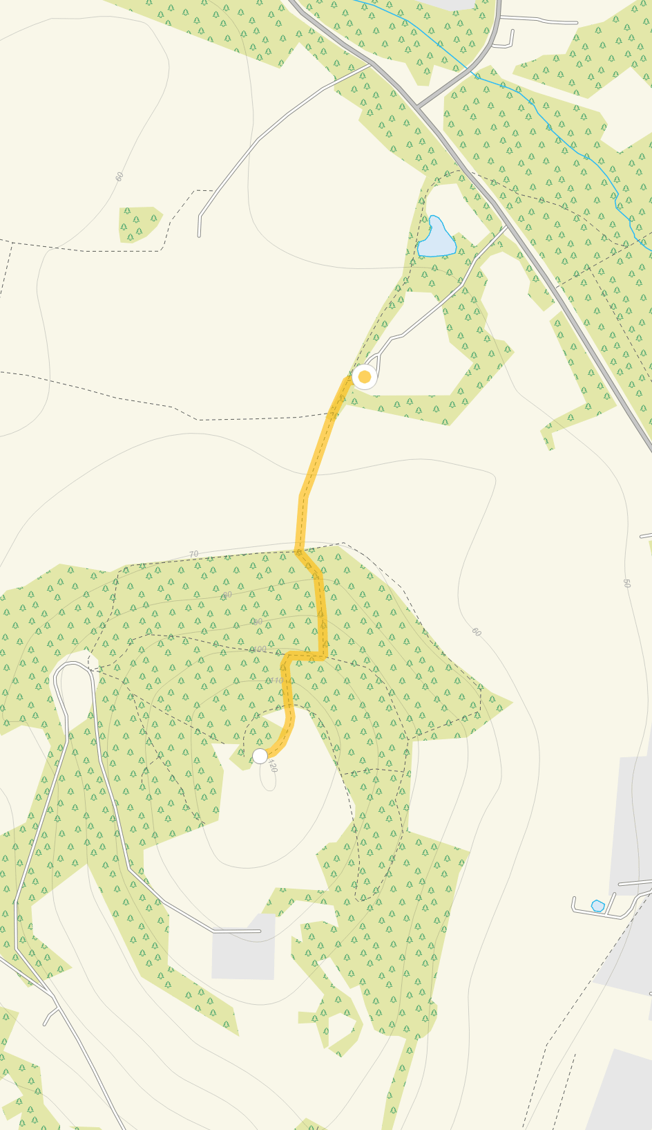 Route map for Chinthurst Hill Walk 1, a 0.5 mile circular walk in Surrey