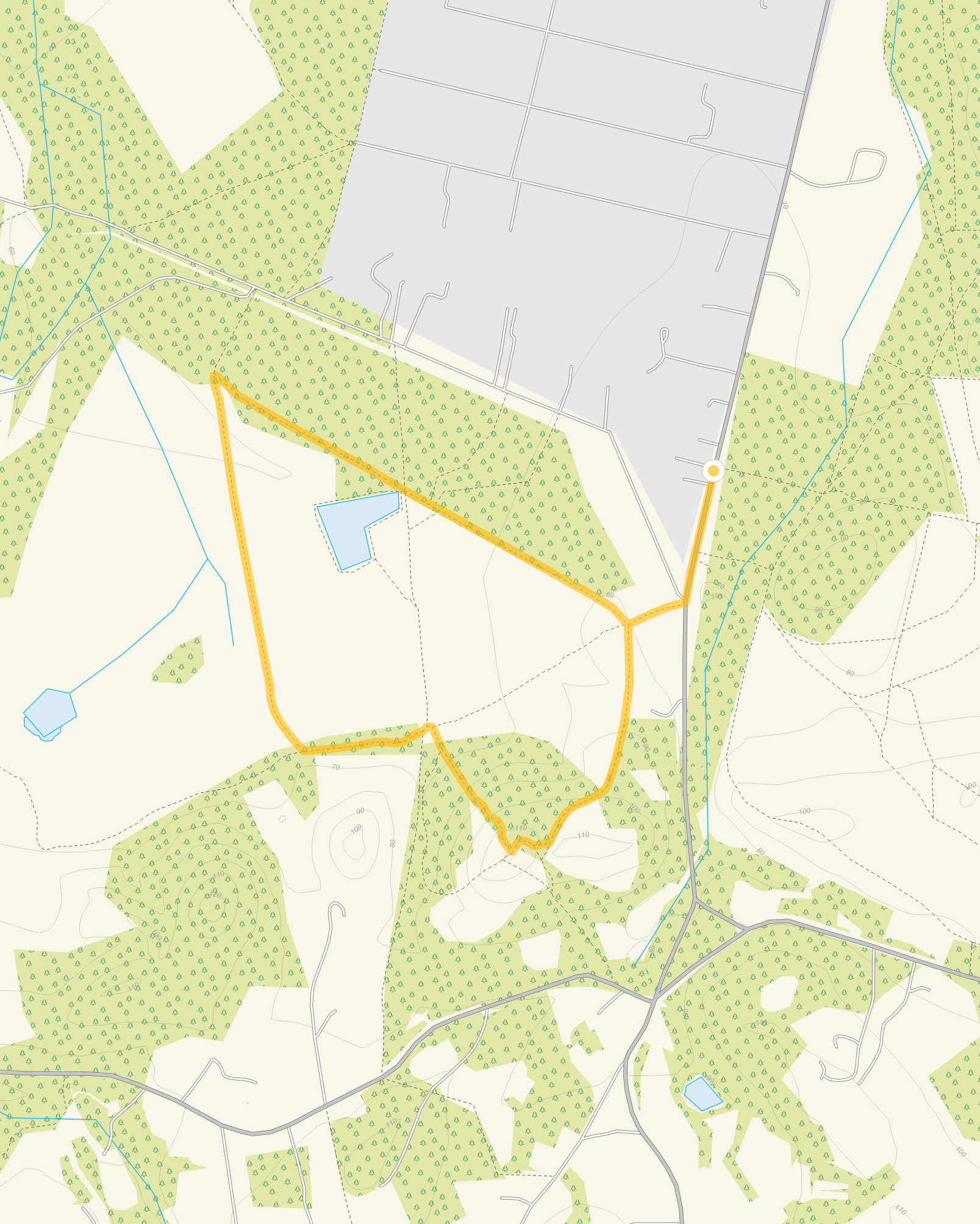 Route map for Churt Common Walk, a 2 mile circular walk in Surrey