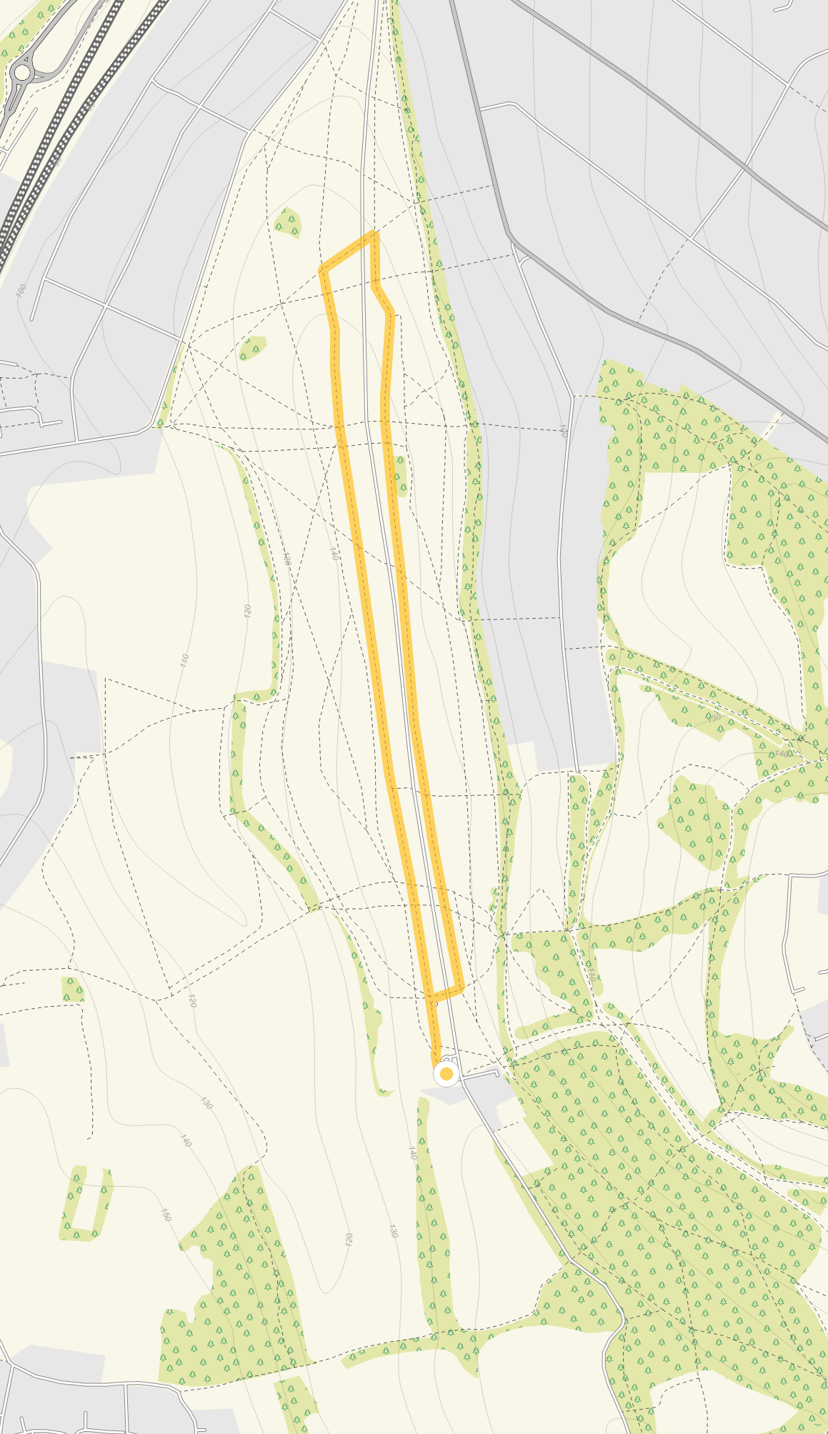 Route map for Farthing Downs Walk, a 1.5 mile circular walk in Surrey