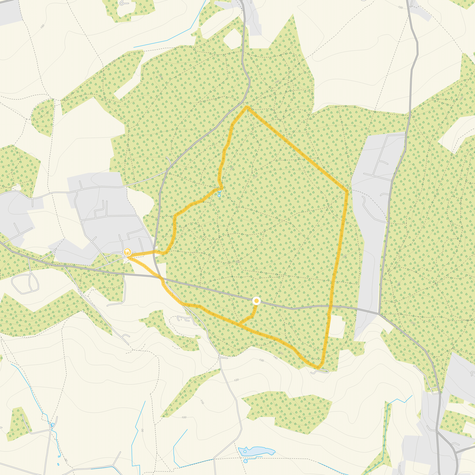 Route map for Limpsfield Chart Walk, a 2.5 mile circular walk in Surrey