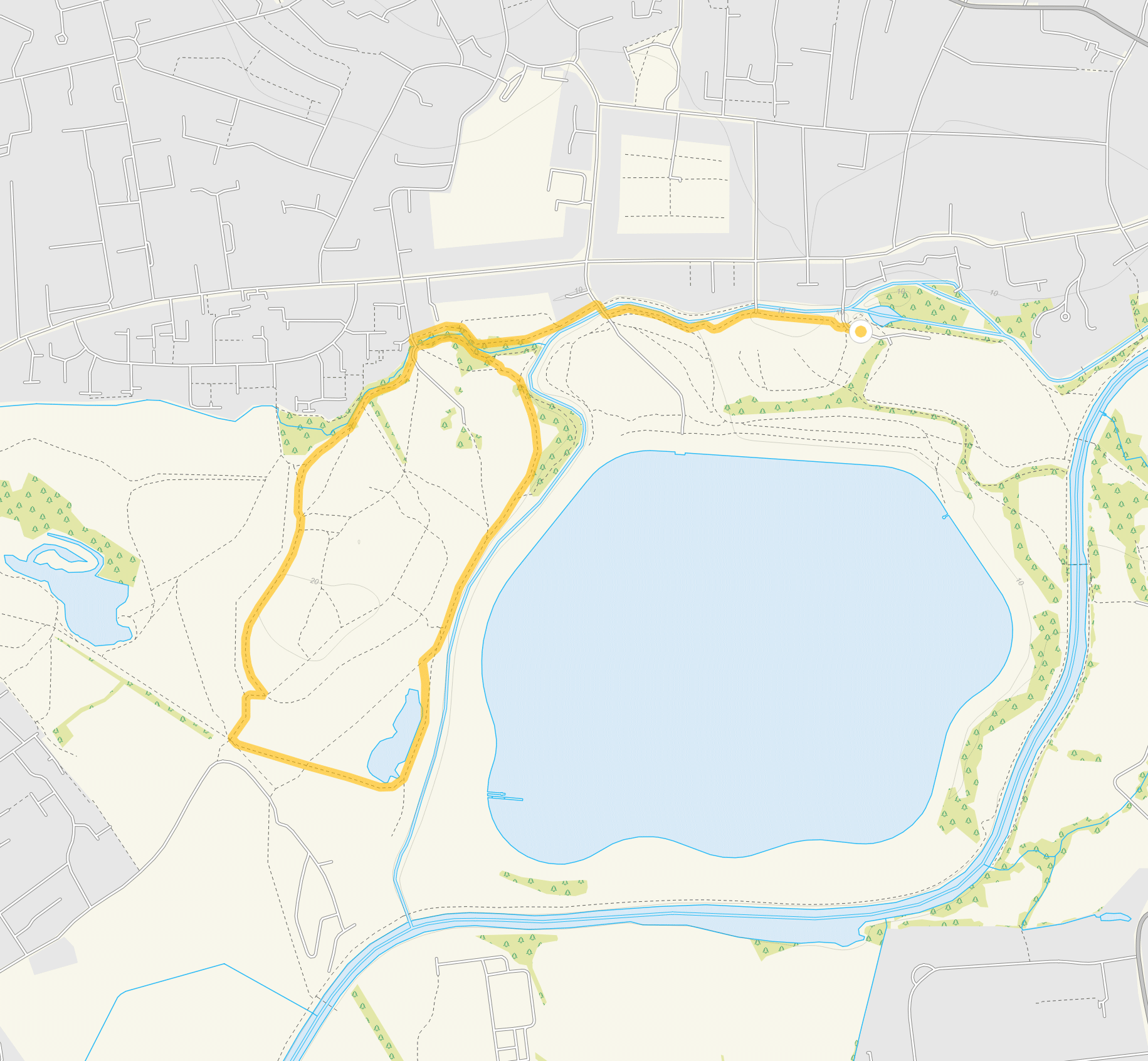 Route map for Molesey Heath Walk, a 2.25 mile circular walk in Surrey