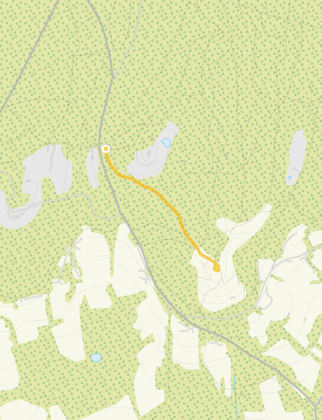 Route map for Pitch Hill Walk, a 0.75 mile circular walk in Surrey