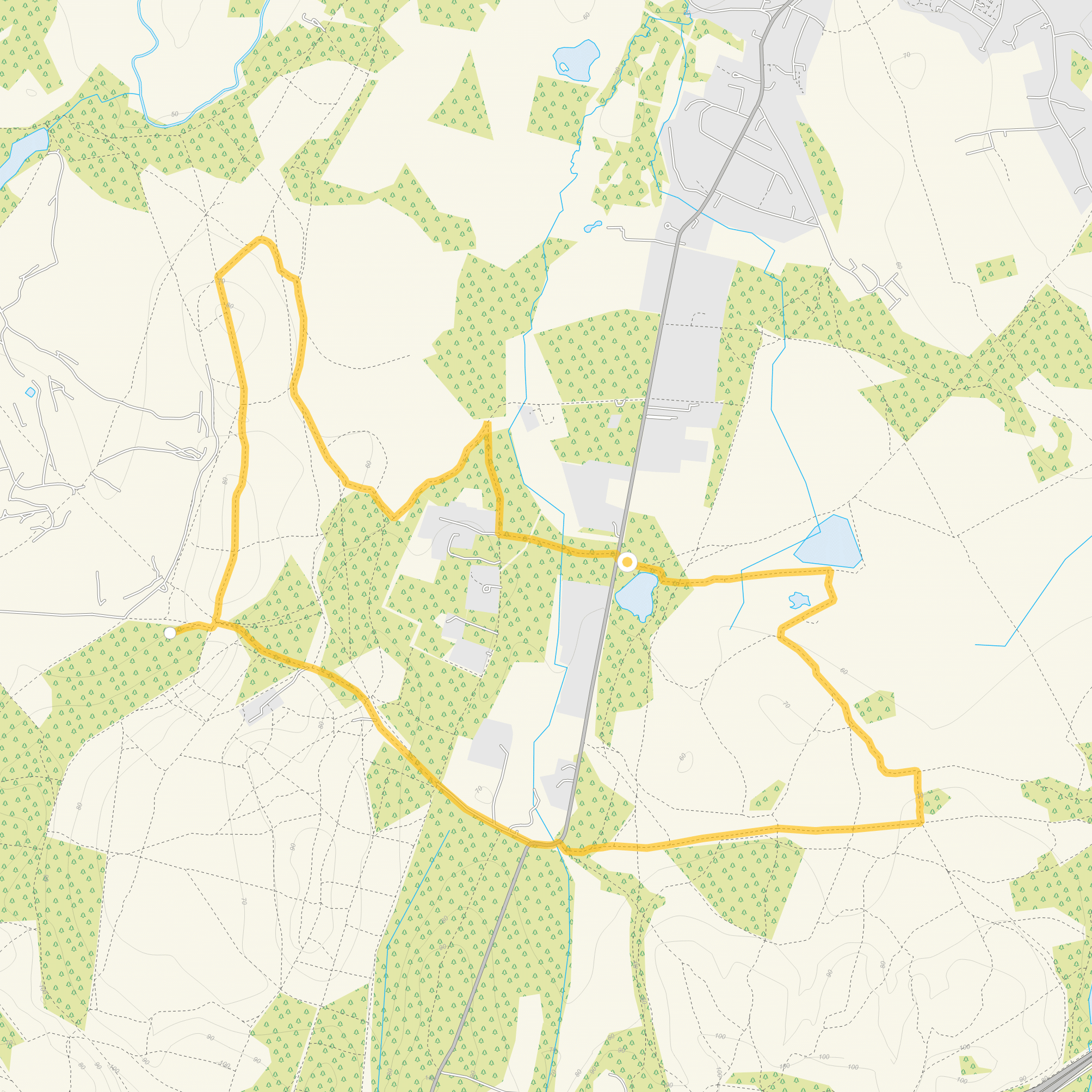 Route map for Thursley Common Walk 2, a 5.25 mile circular walk in Surrey