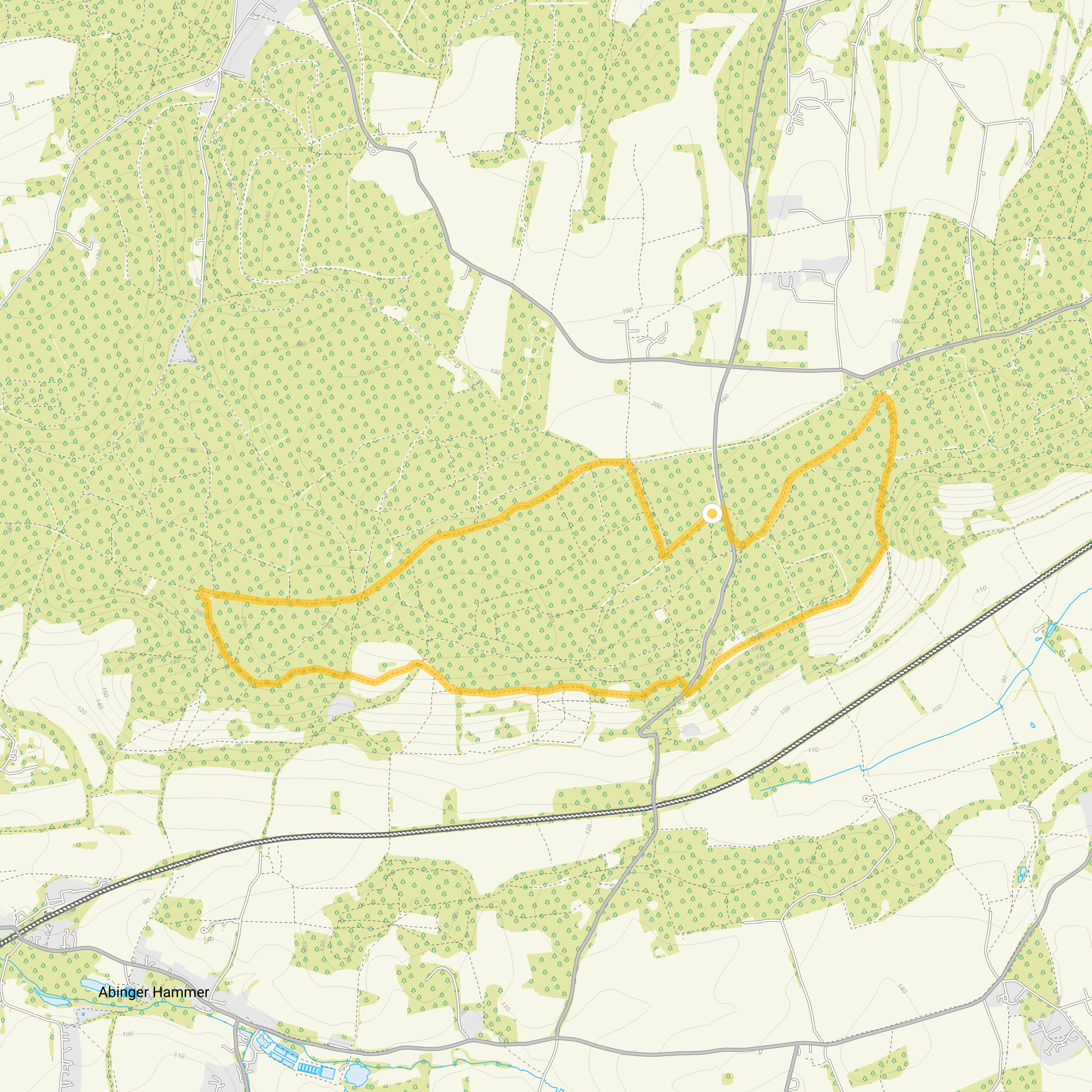 Route map for The White Downs Walk 2, a 4.75 mile circular walk in Surrey