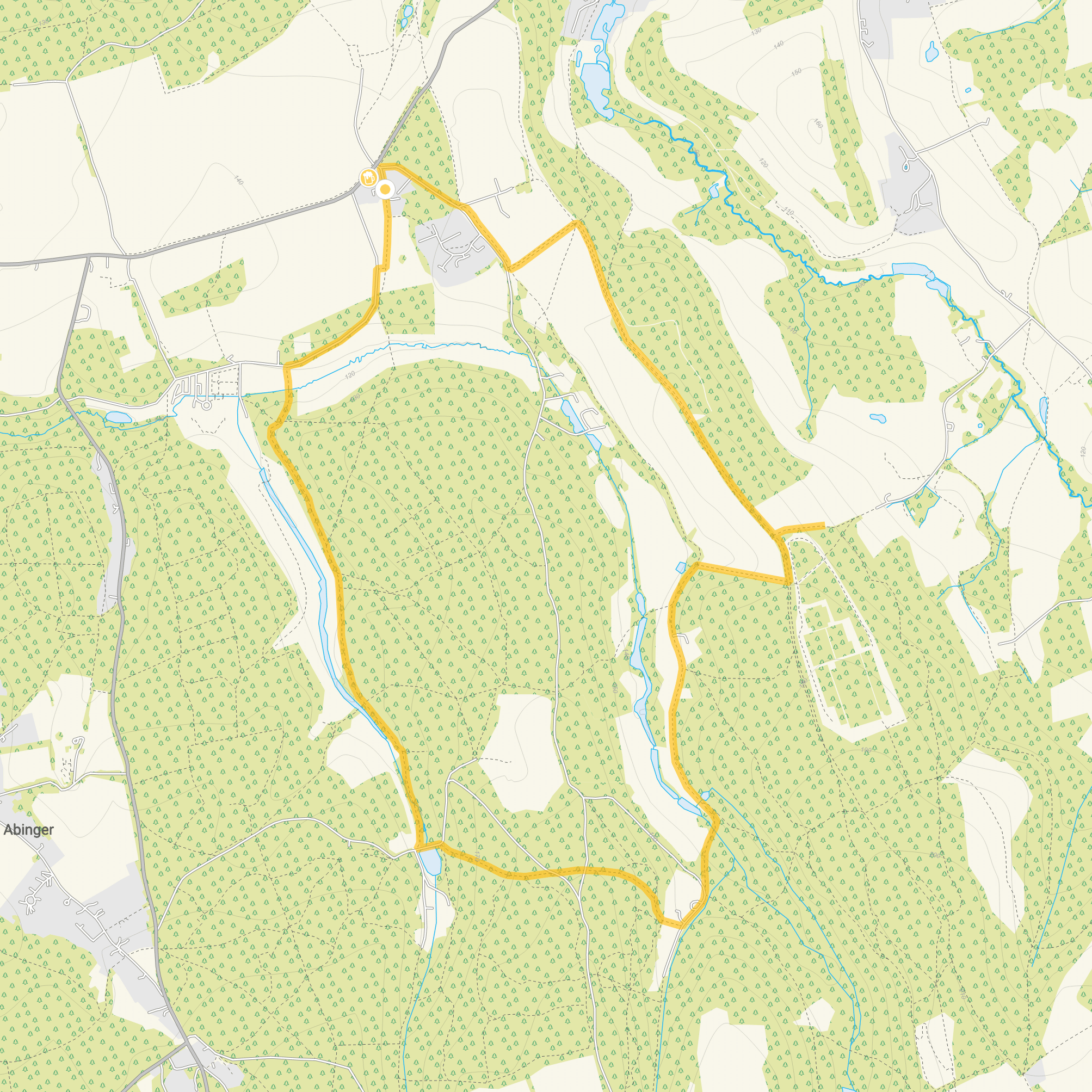 Route map for Wotton Walk 2, a 4 mile circular walk in Surrey