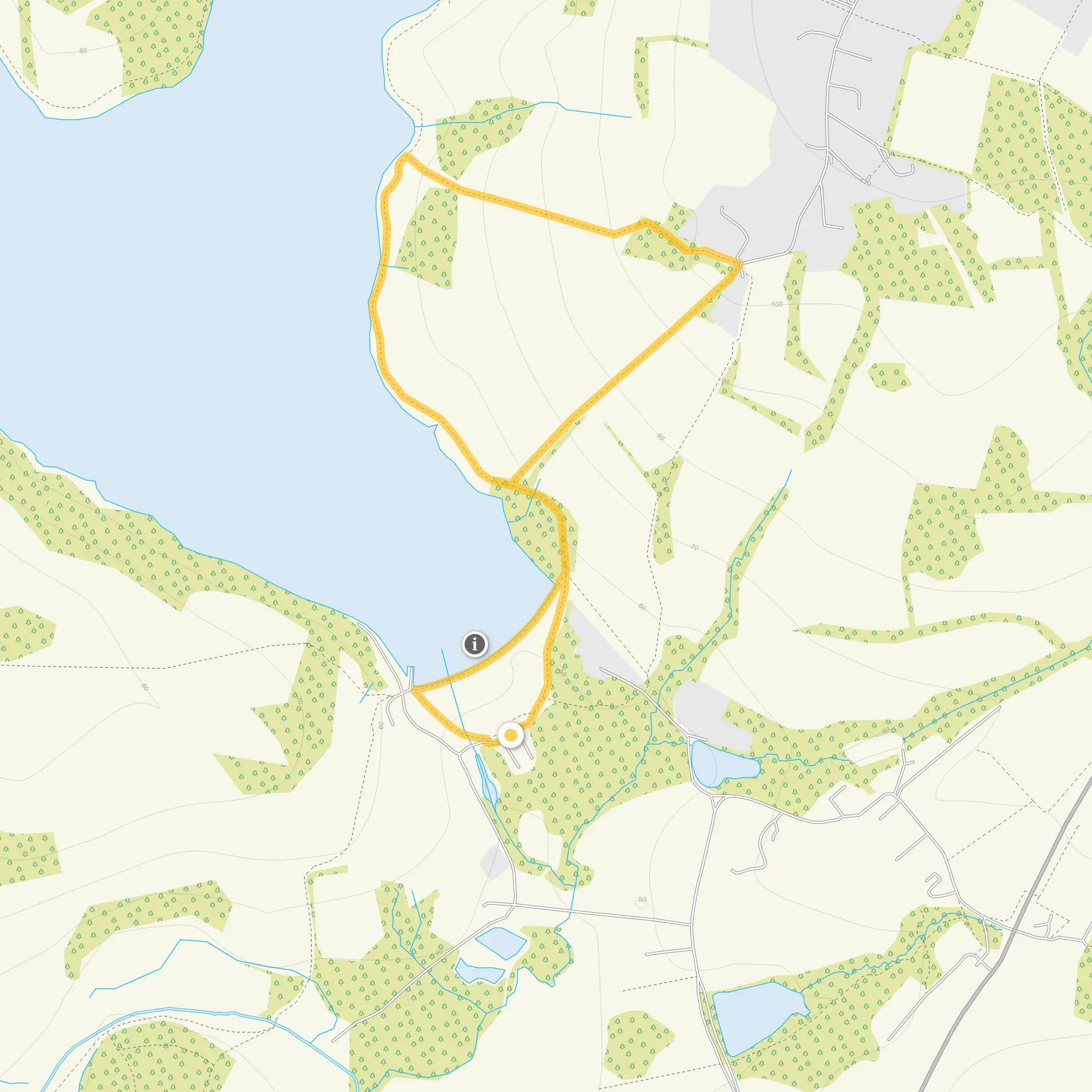 Route map for Ardingly Reservoir Walk, a 1.5 mile circular walk in Sussex