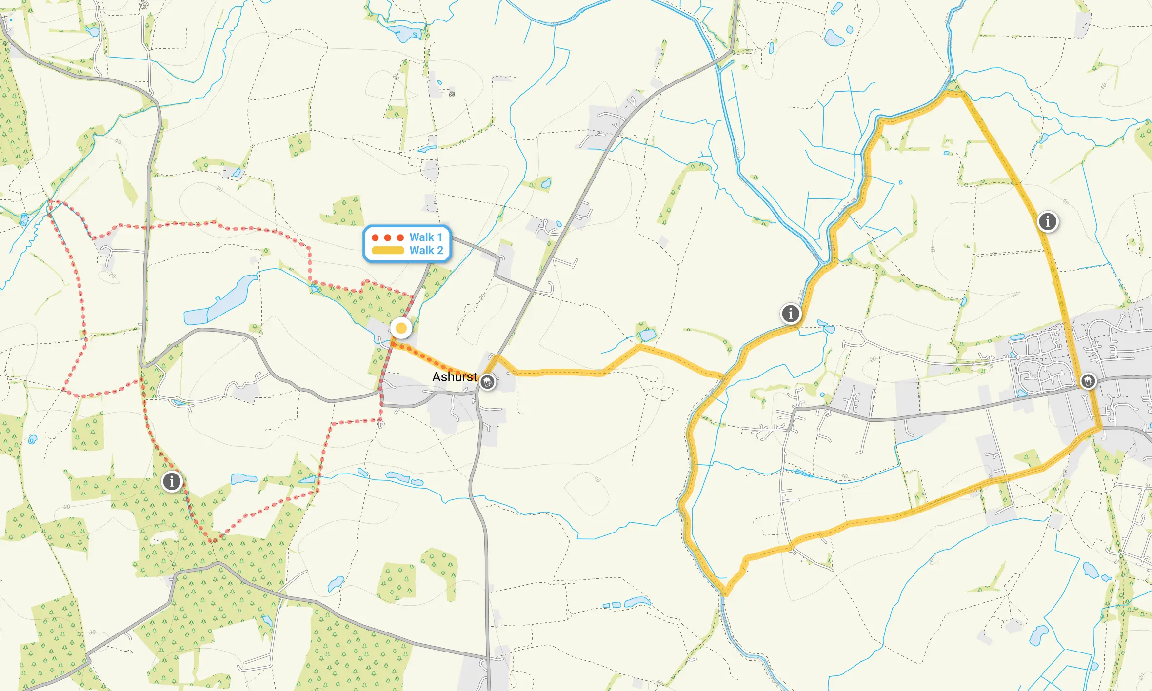 Route map for Ashurst Walk 1, a 4 mile circular walk in Sussex