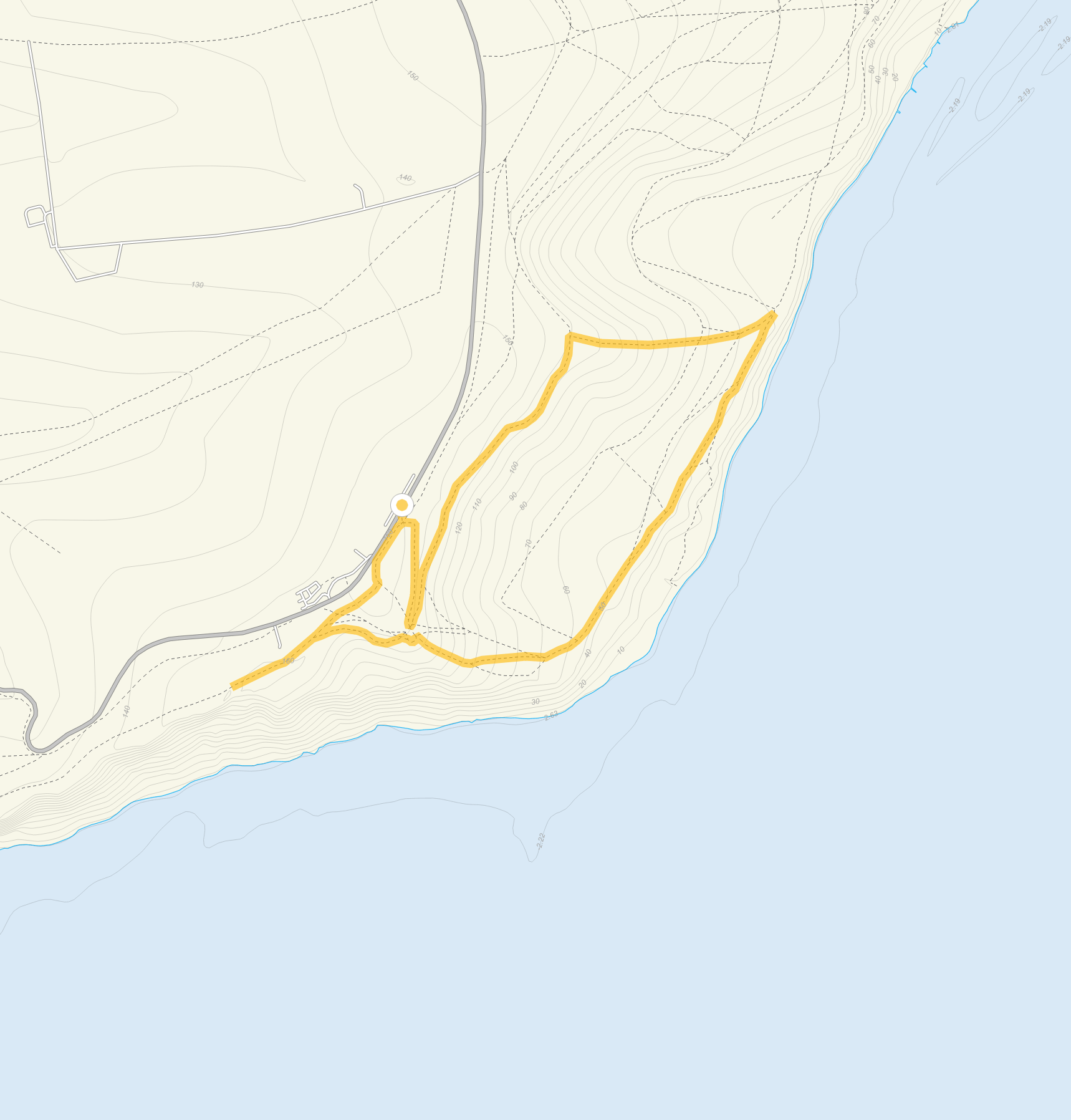 Route map for Beachy Head Walk 1, a 2.25 mile circular walk in Sussex