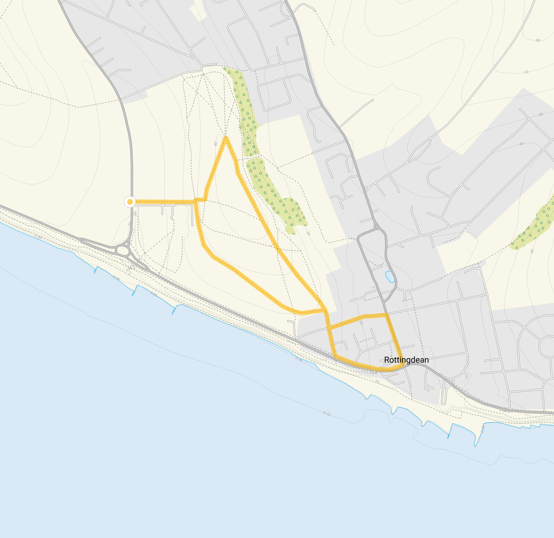 Route map for Beacon Hill Walk 1, a 1.75 mile circular walk in Sussex