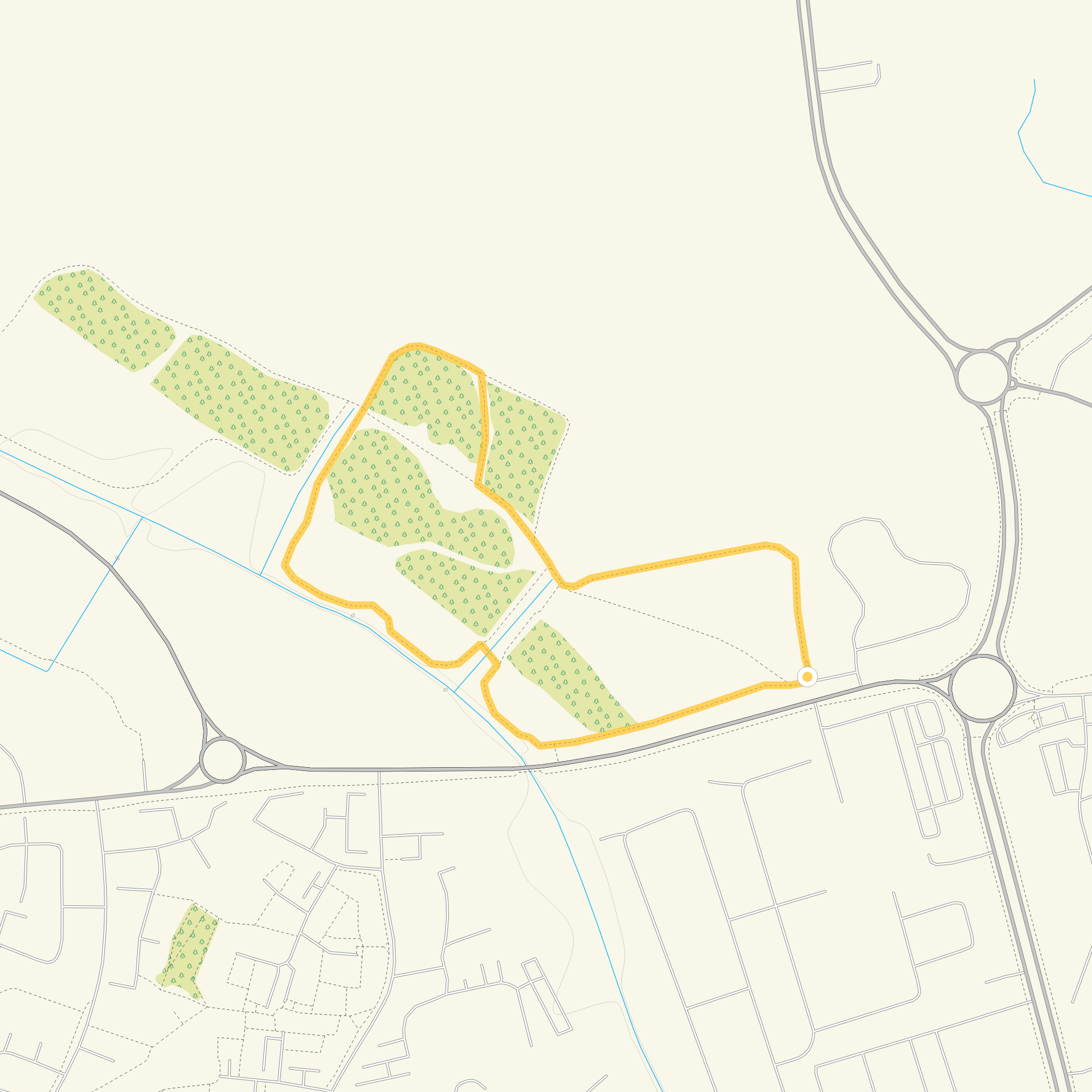 Route map for Bersted Brooks Walk 1, a 1 mile circular walk in Sussex