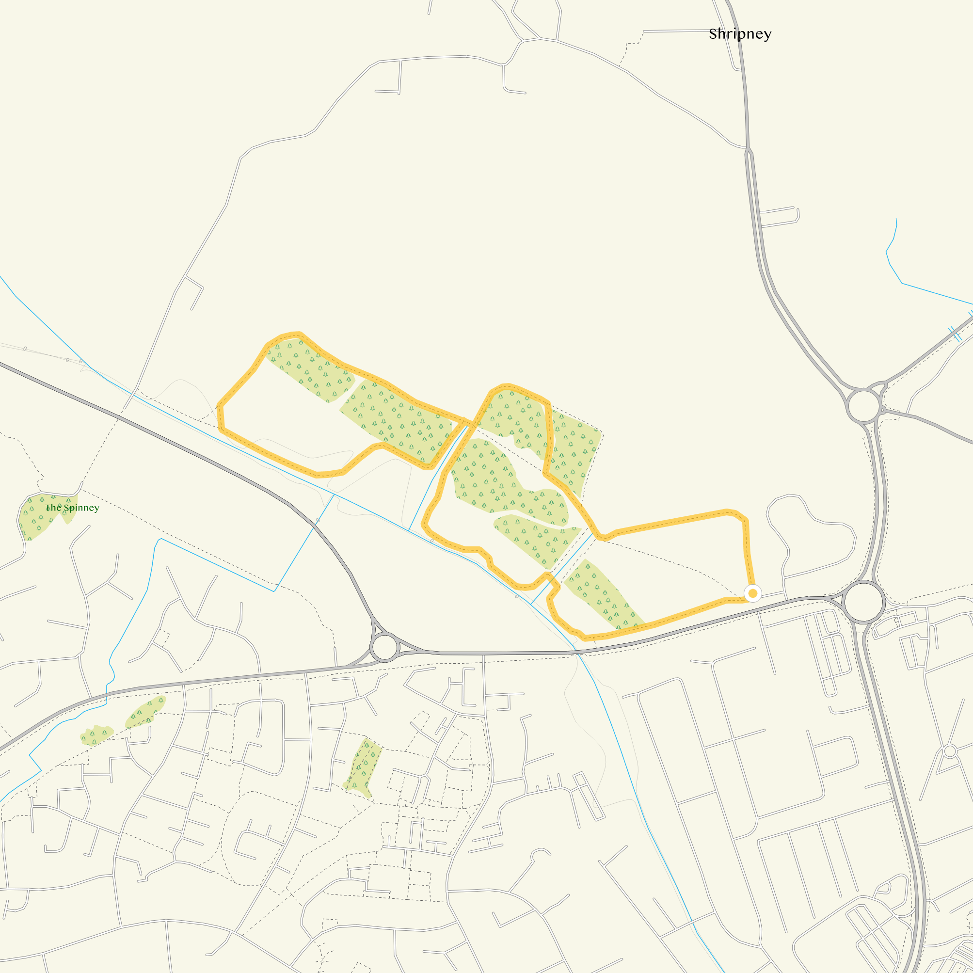 Route map for Bersted Brooks Walk 2, a 1.75 mile circular walk in Sussex