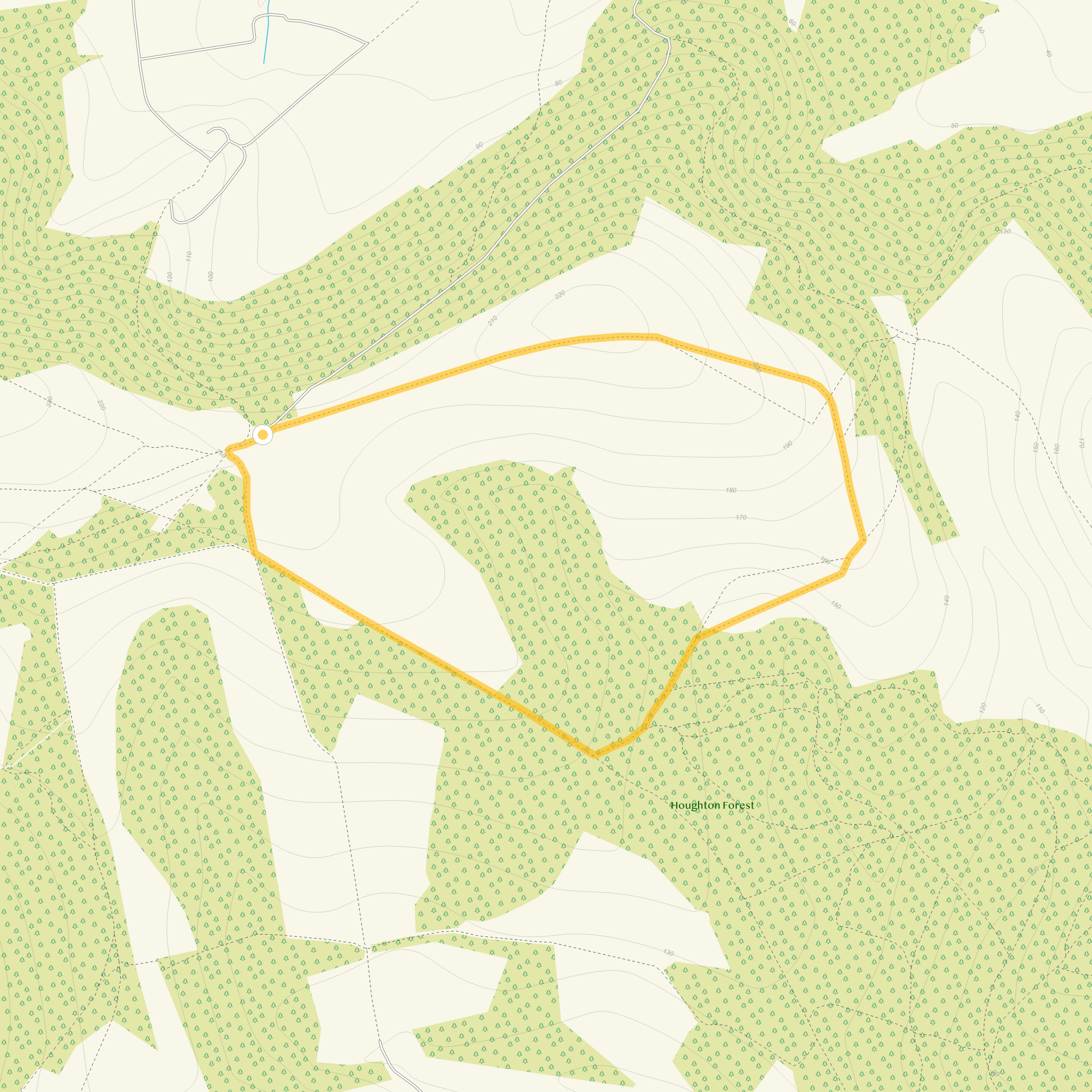 Route map for Bignor Hill, a 2.25 mile circular walk in Sussex