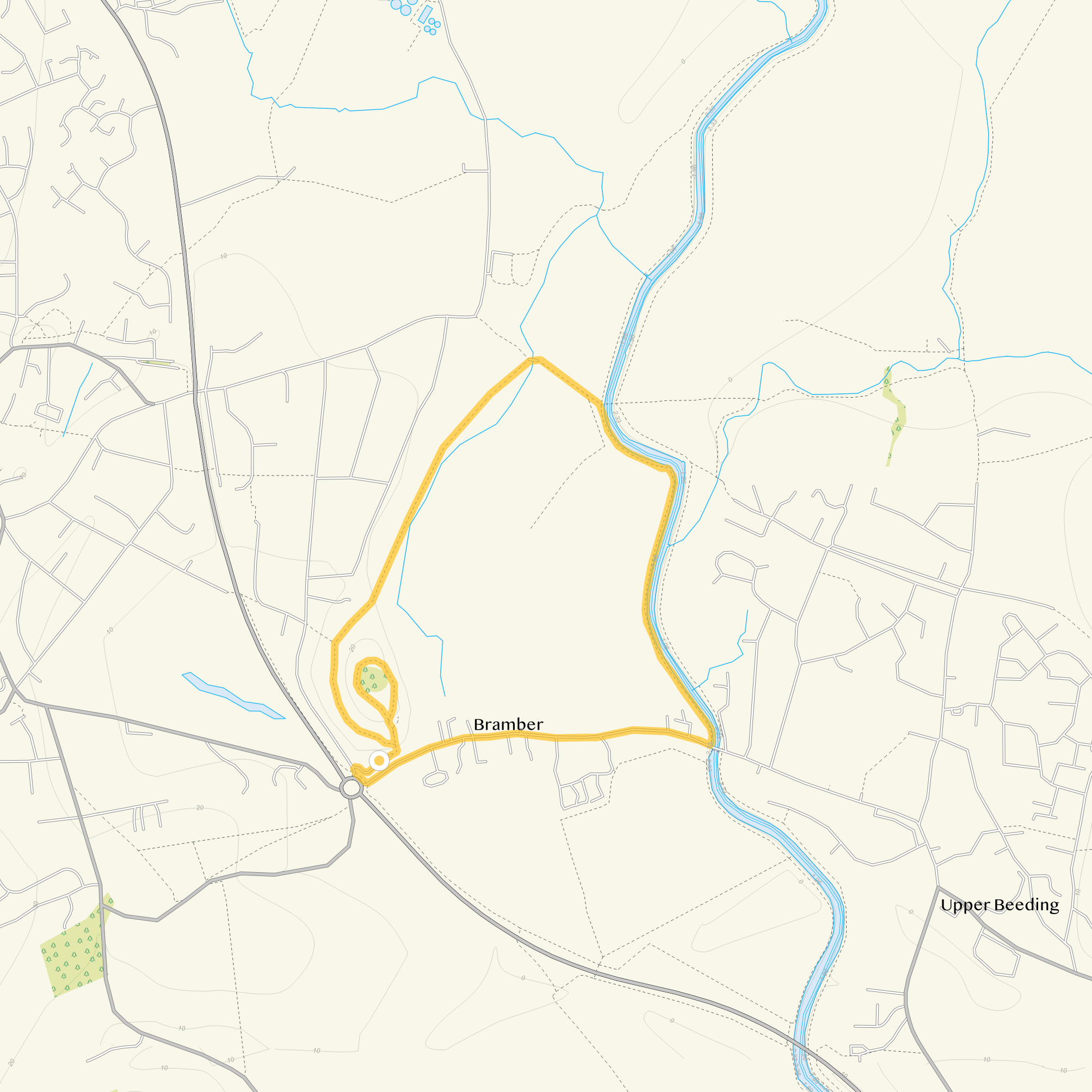 Route map for Bramber Walk 1, a 2 mile circular walk in Sussex