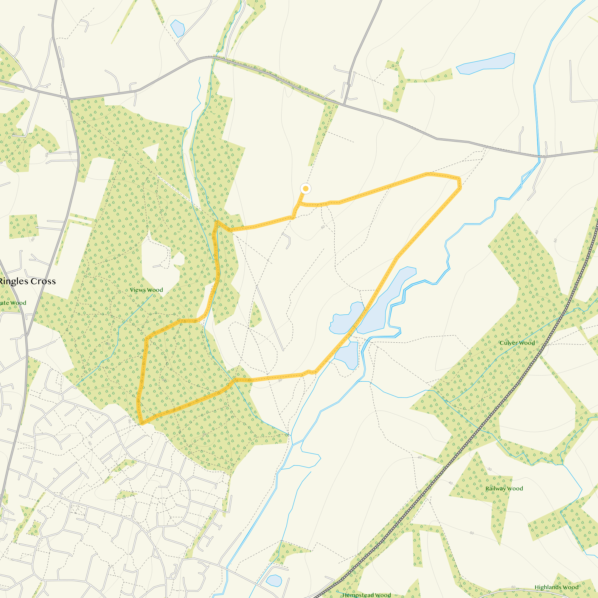Route map for Buxted Park Walk, a 2 mile circular walk in Sussex