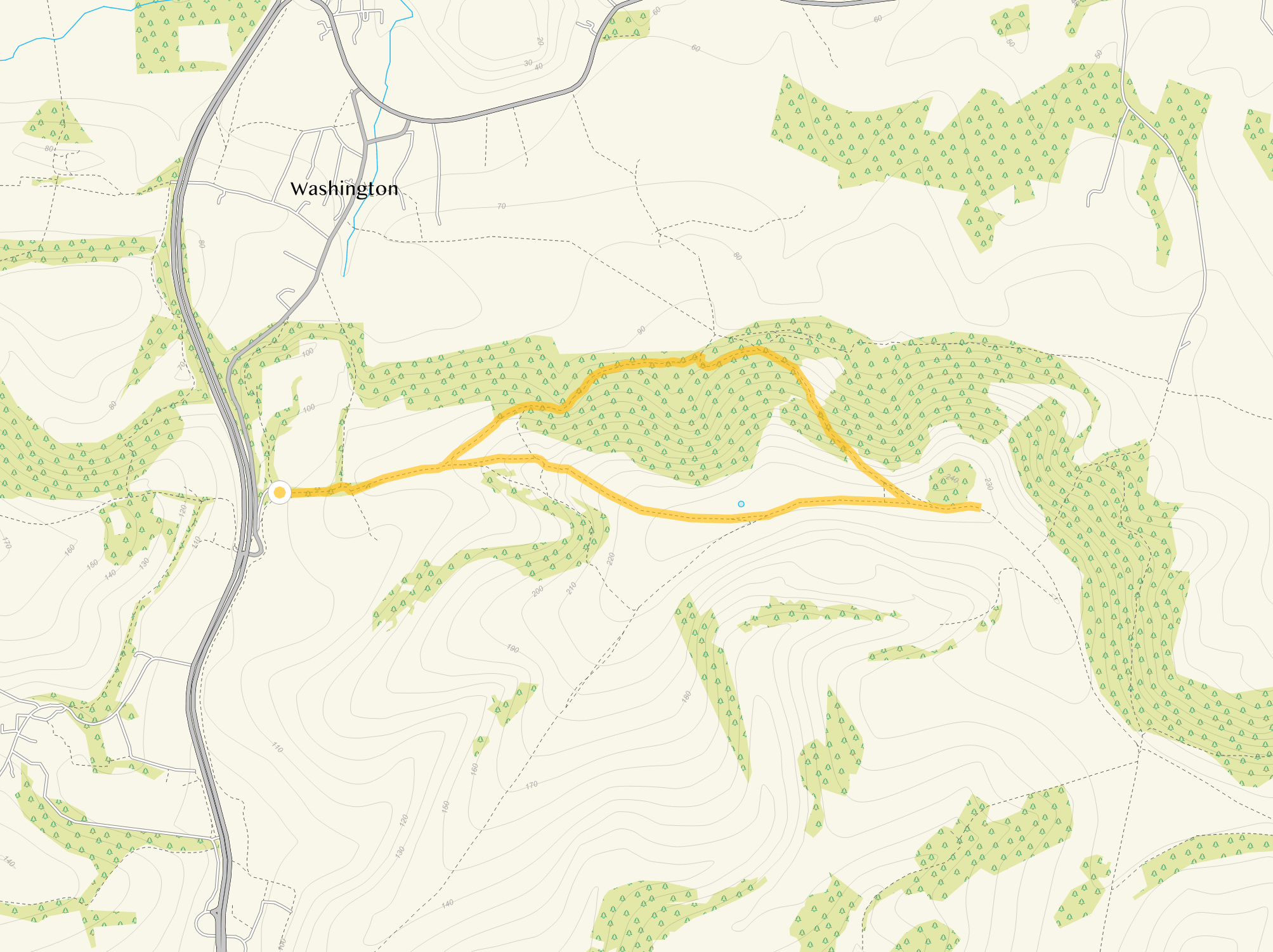 Route map for Chanctonbury Ring, a 2.5 mile circular walk in Sussex
