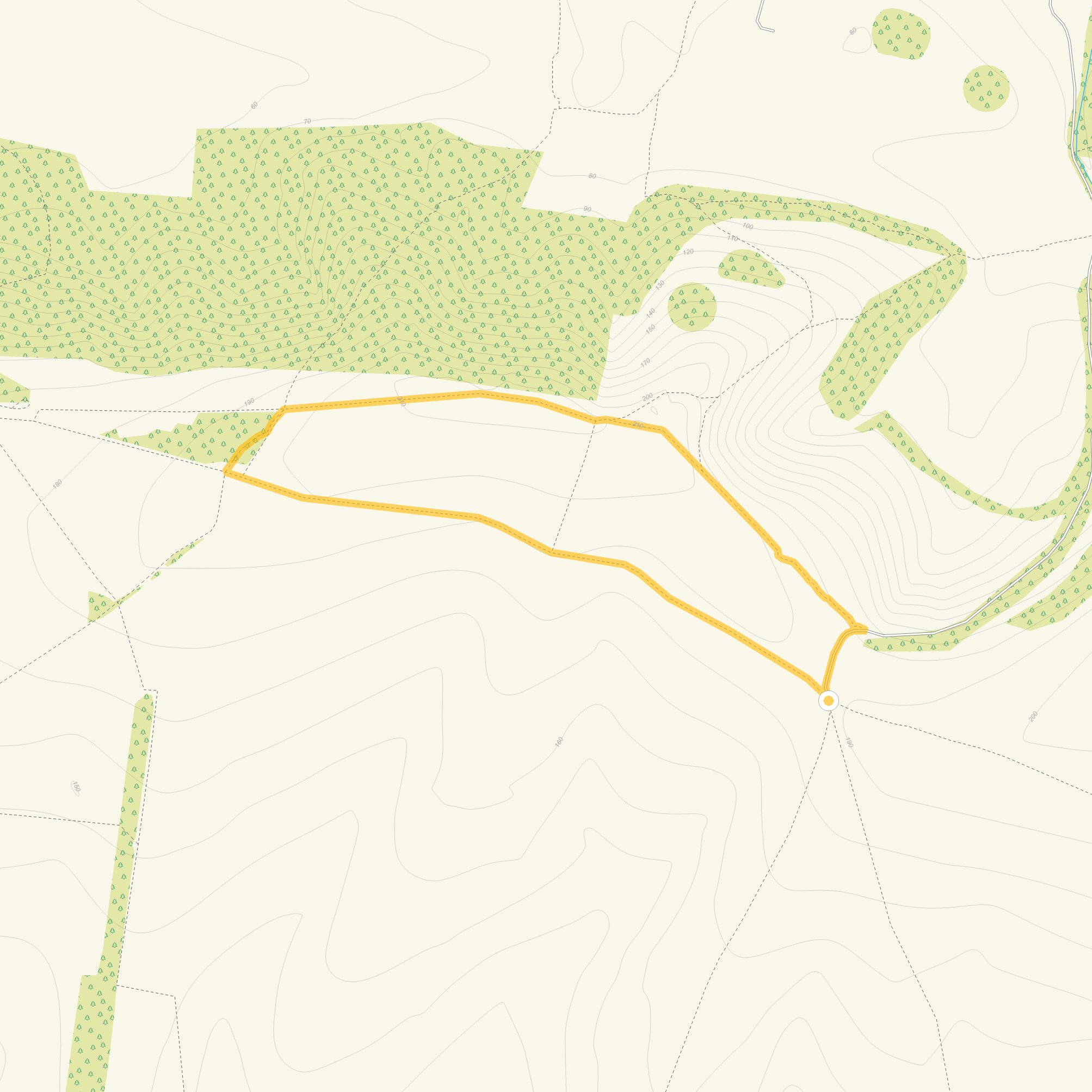 Route map for Chantry Hill Walk 1, a 1.75 mile circular walk in Sussex
