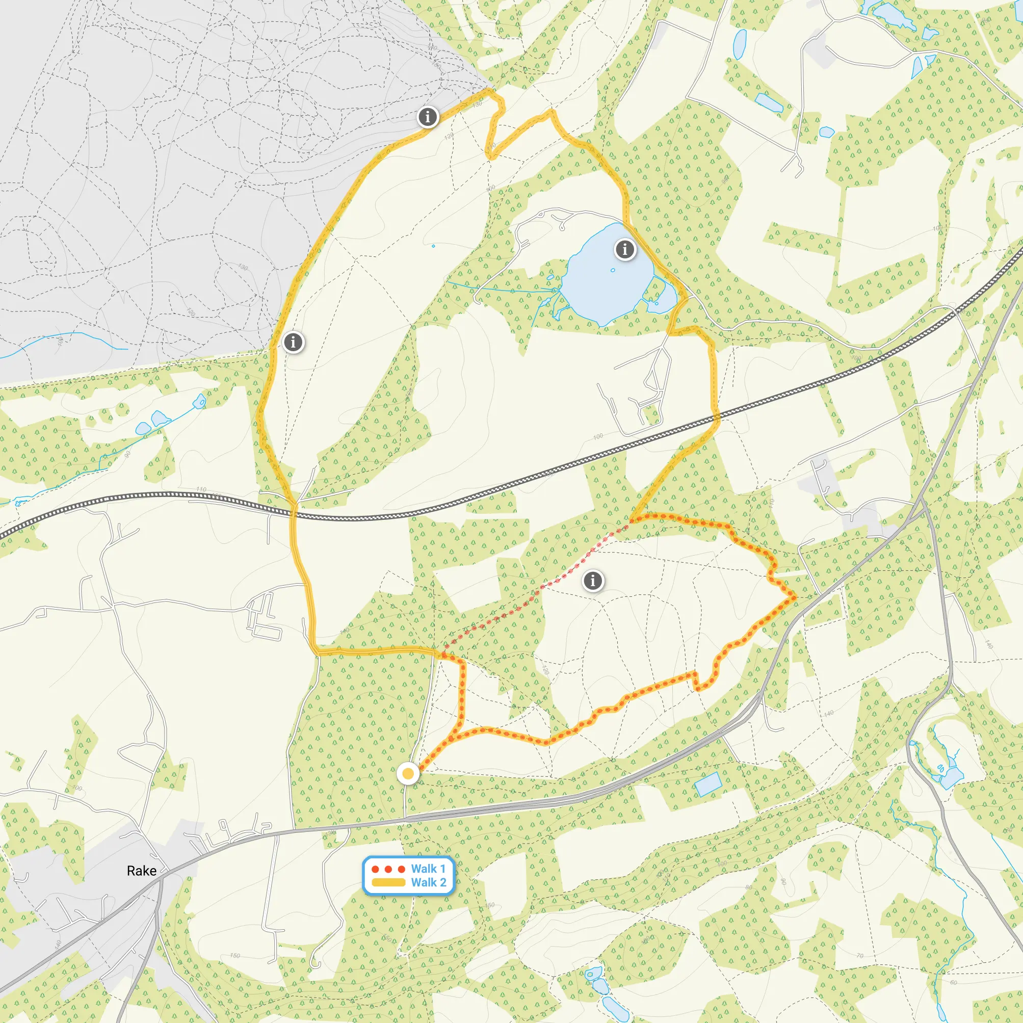 Route map for Chapel Common Walk 1, a 2.25 mile circular walk in Sussex