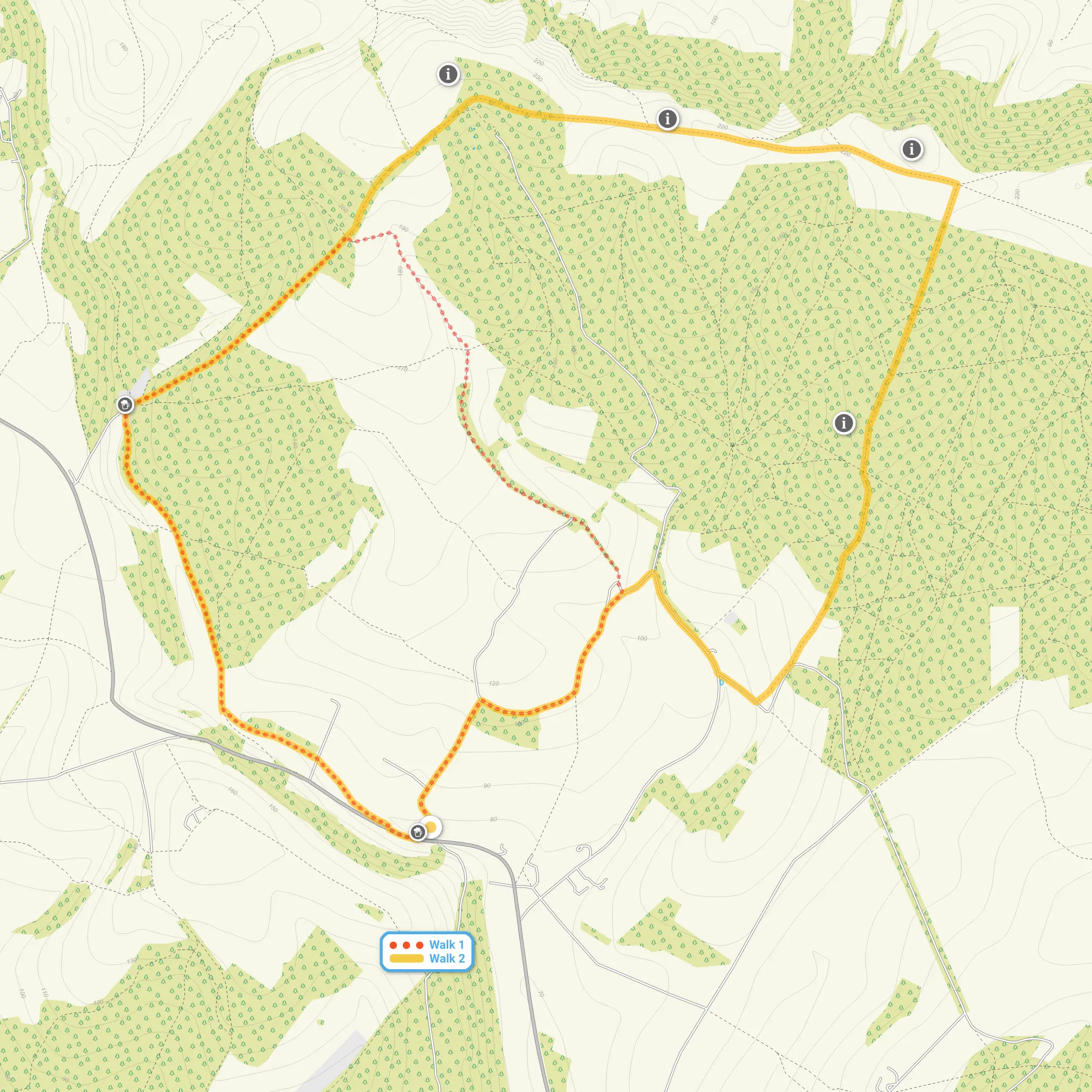 Route map for Chilgrove Walk 1, a 4.5 mile circular walk in Sussex