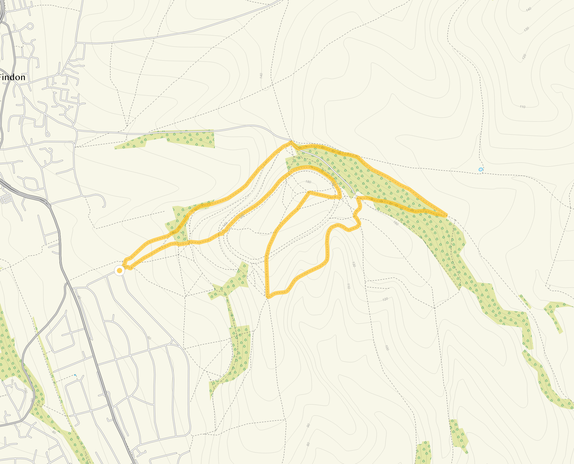 Route map for Cissbury Ring walk, a 4.25 mile circular walk in Sussex