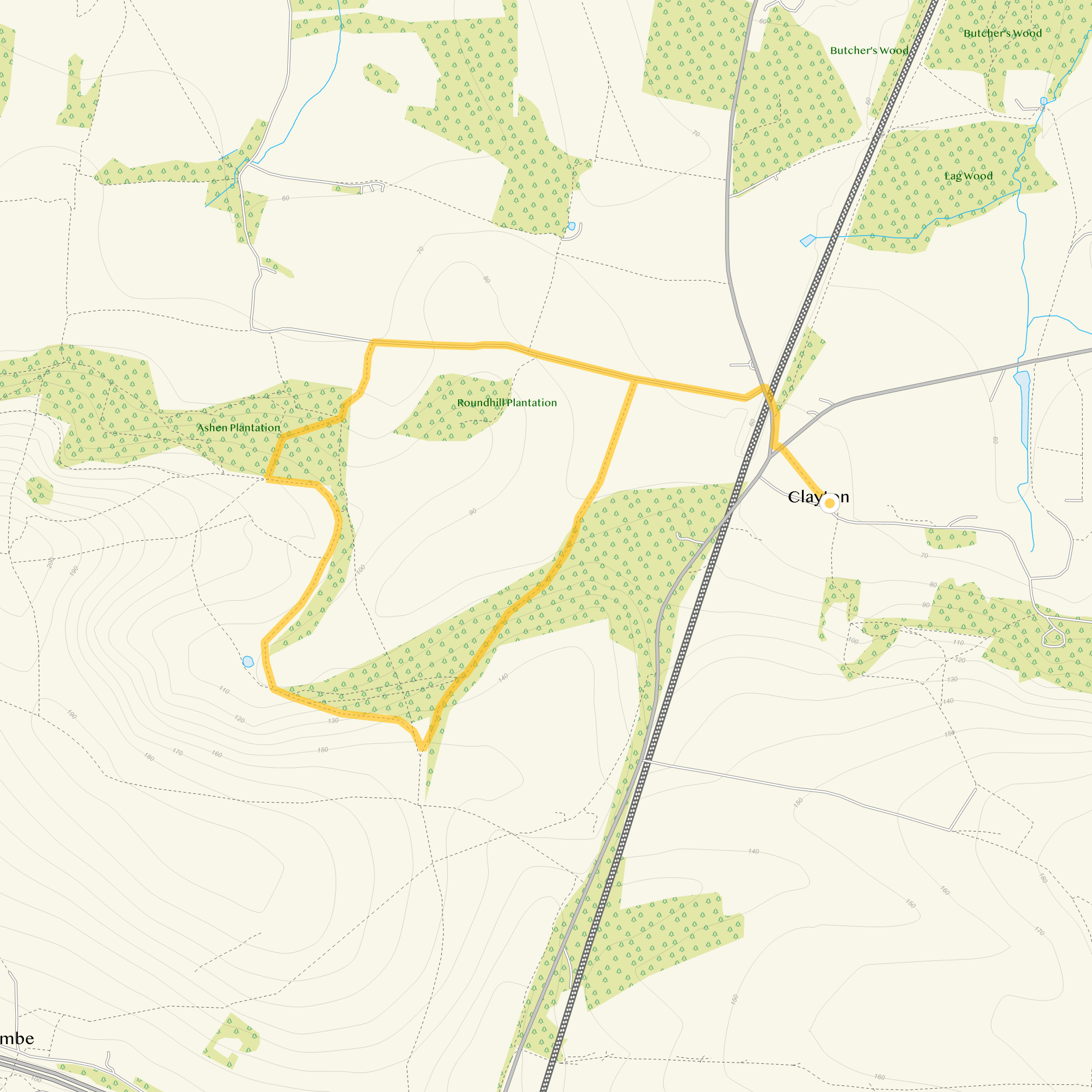 Route map for Clayton Walk 1, a 2.25 mile circular walk in Sussex