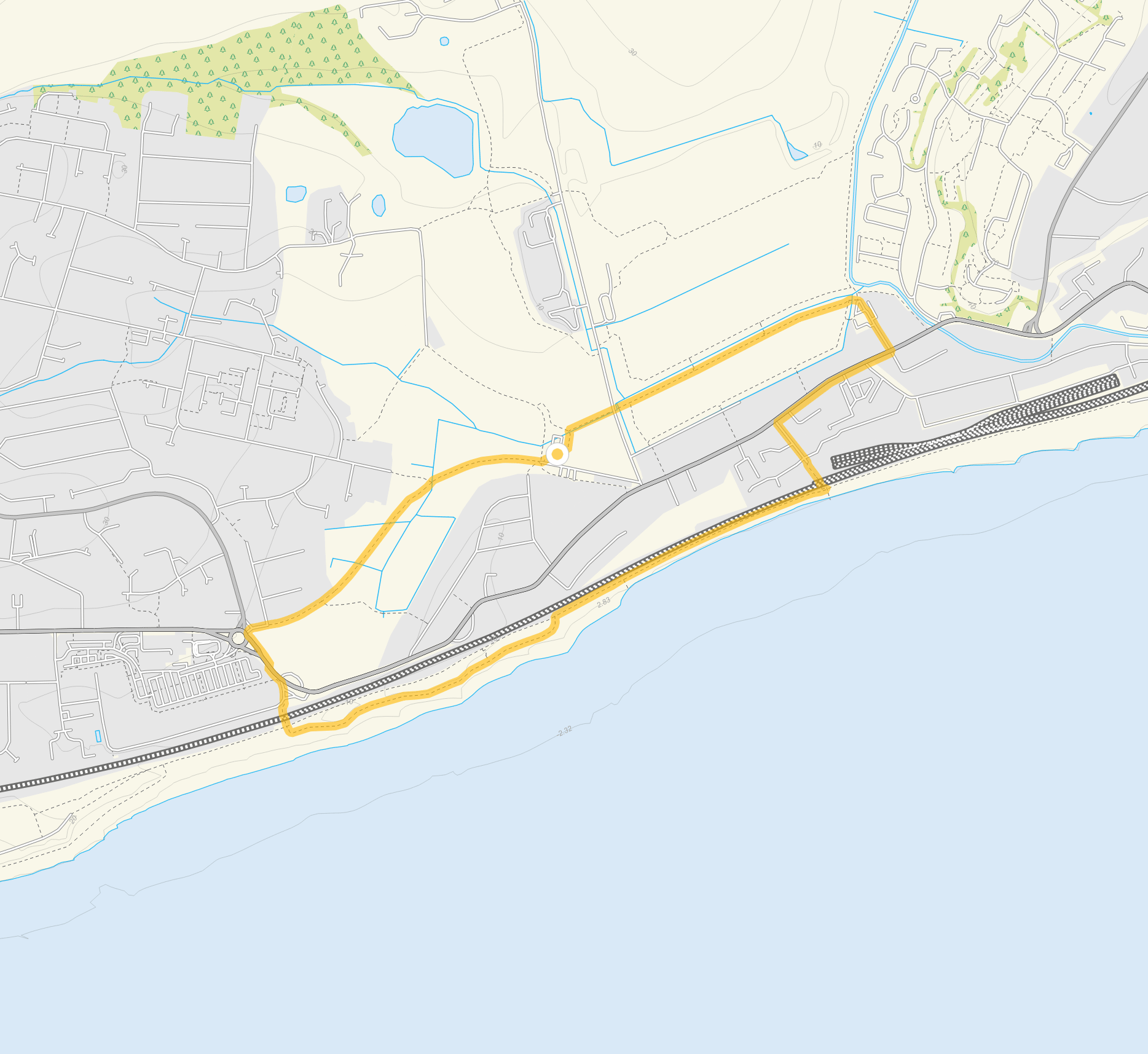 Route map for Combe Haven Walk 1, a 2.25 mile circular walk in Sussex