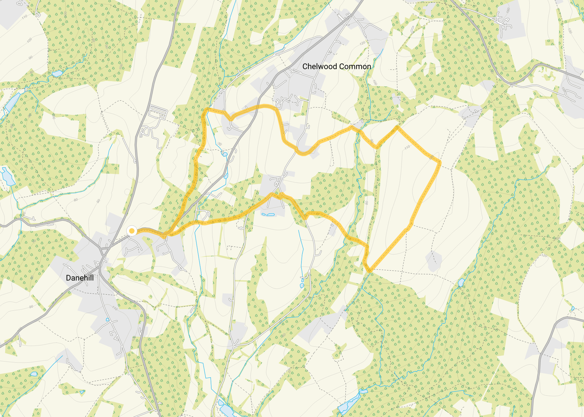 Route map for Danehill Walk 2, a 3.75 mile circular walk in Sussex