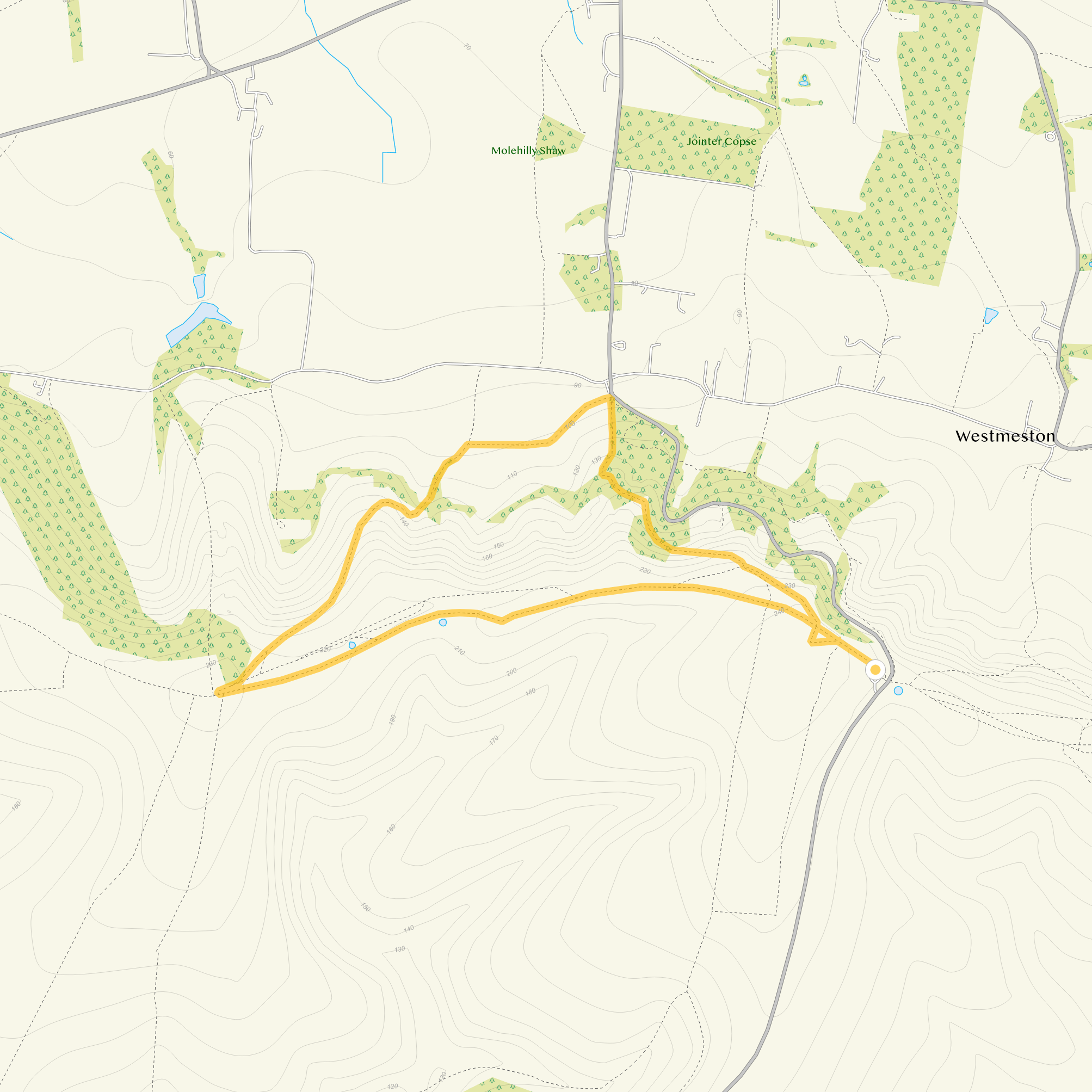 Route map for Ditchling Beacon Walk, Sussex