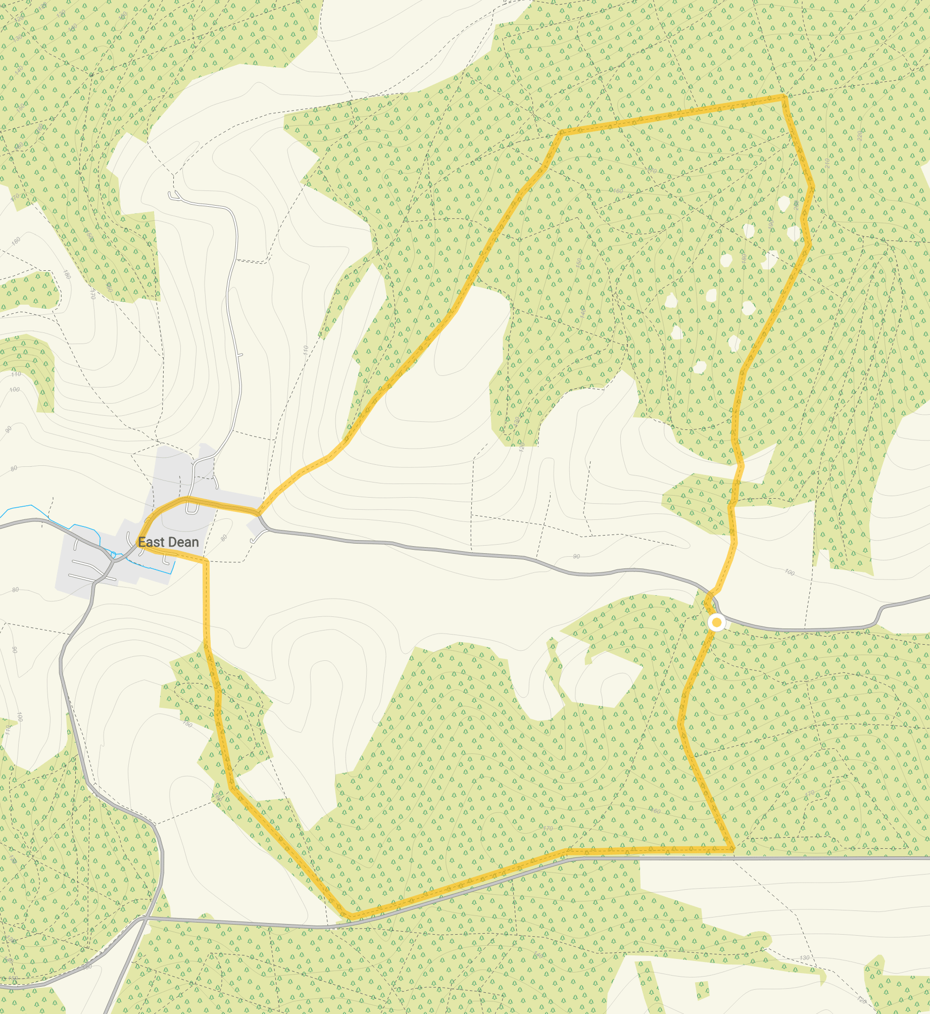 Route map for Droke Walk 2, a 5.25 mile circular walk in Sussex
