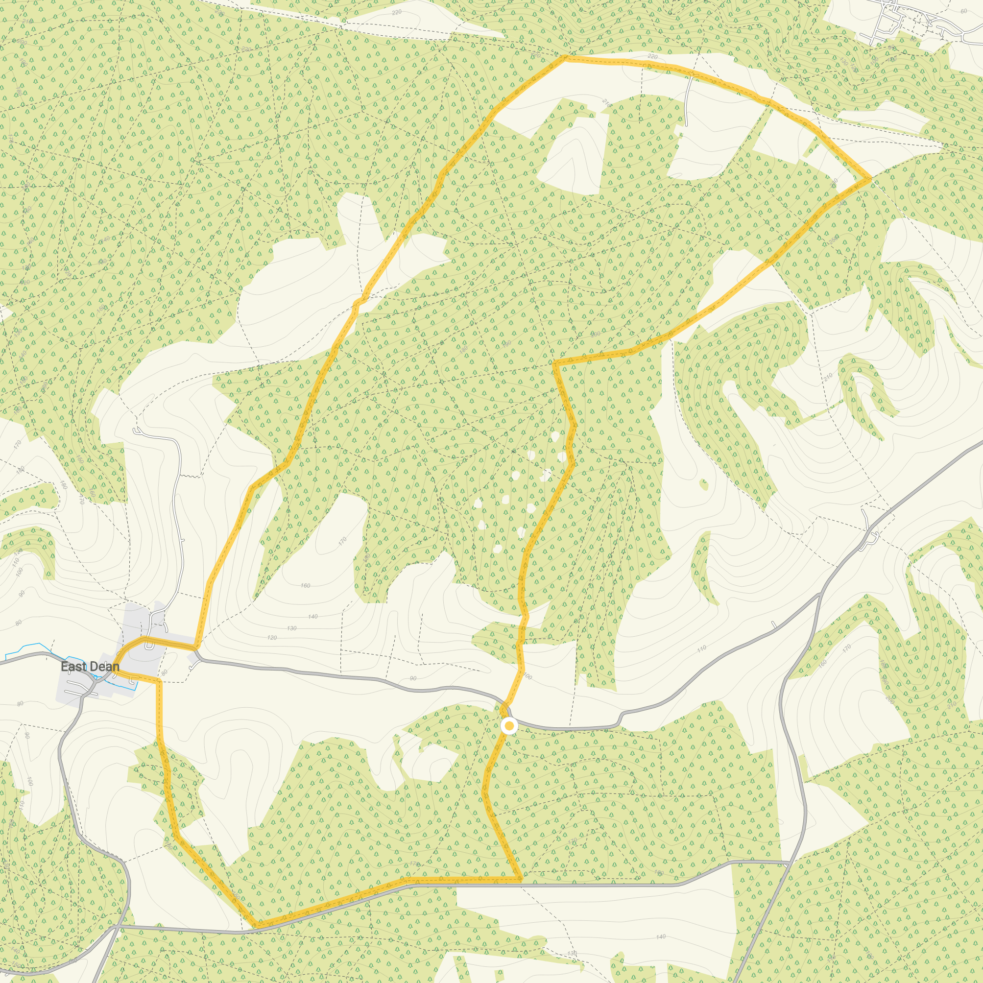 Route map for Droke Walk 3, an 8.5 mile circular walk in Sussex