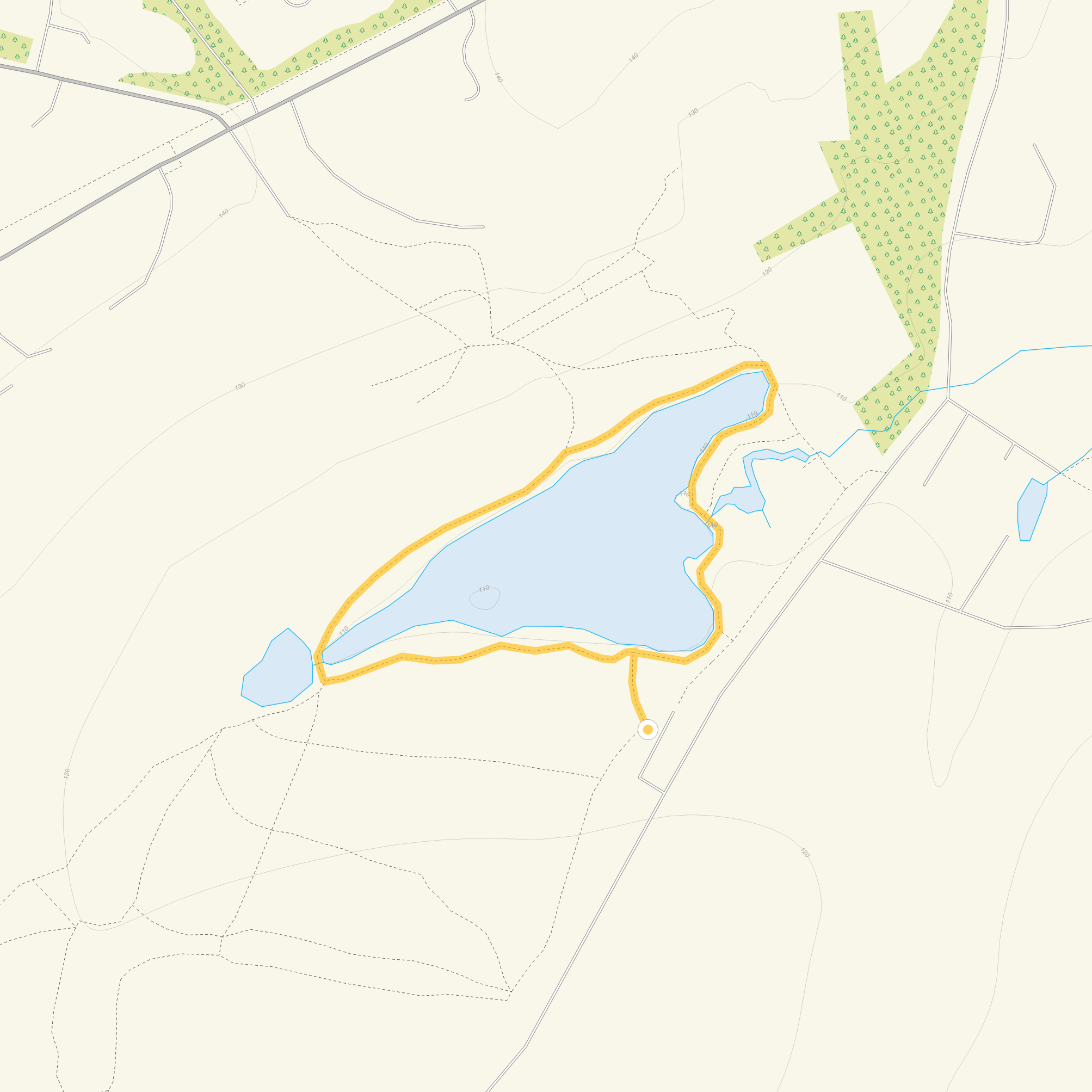 Route map for Dunorlan Park Walk 1, a 0.75 mile circular walk in Sussex