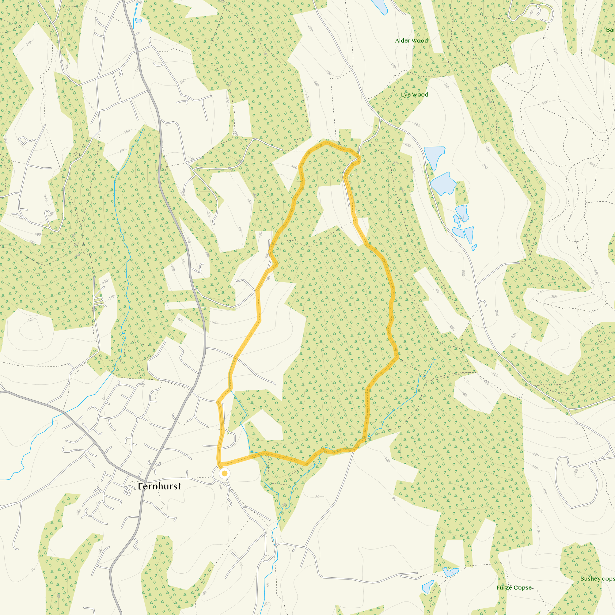 Route map for Fernhurst Walk, a 2.75 mile circular walk in Sussex