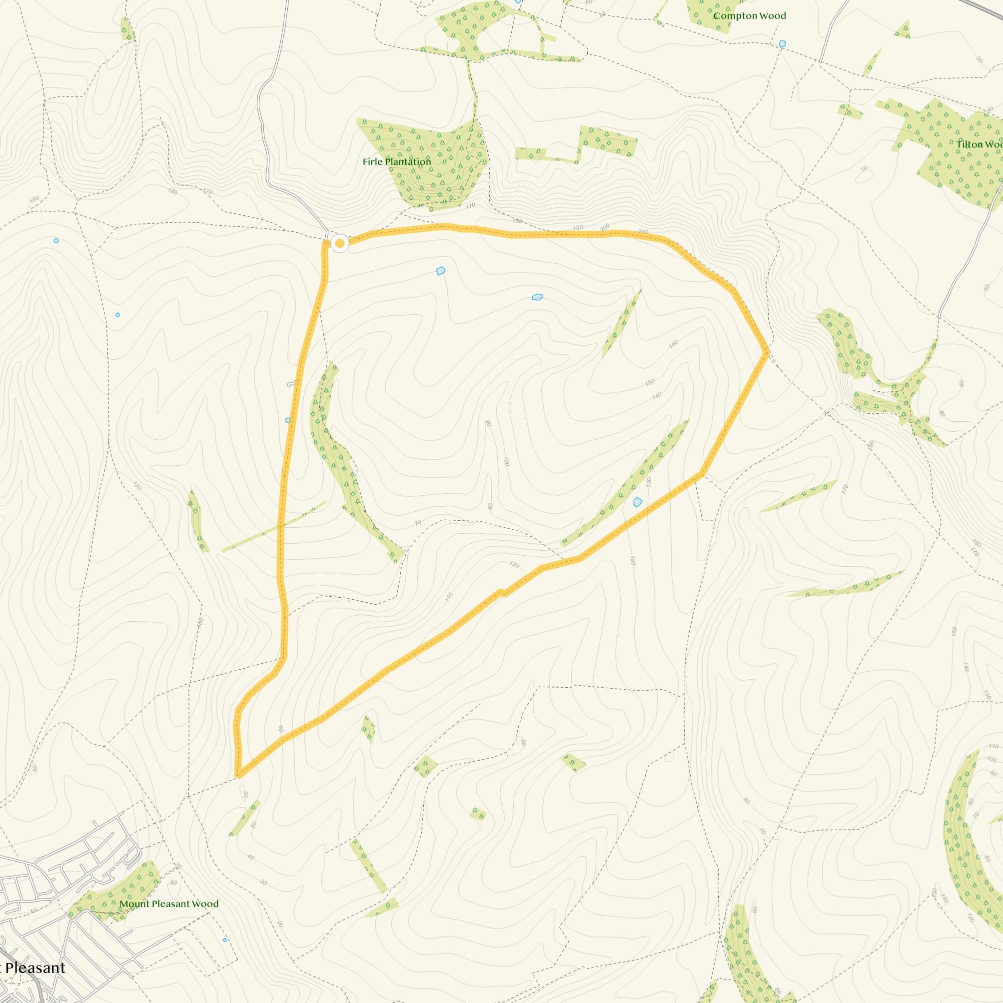 Route map for Firle Beacon Walks, Sussex