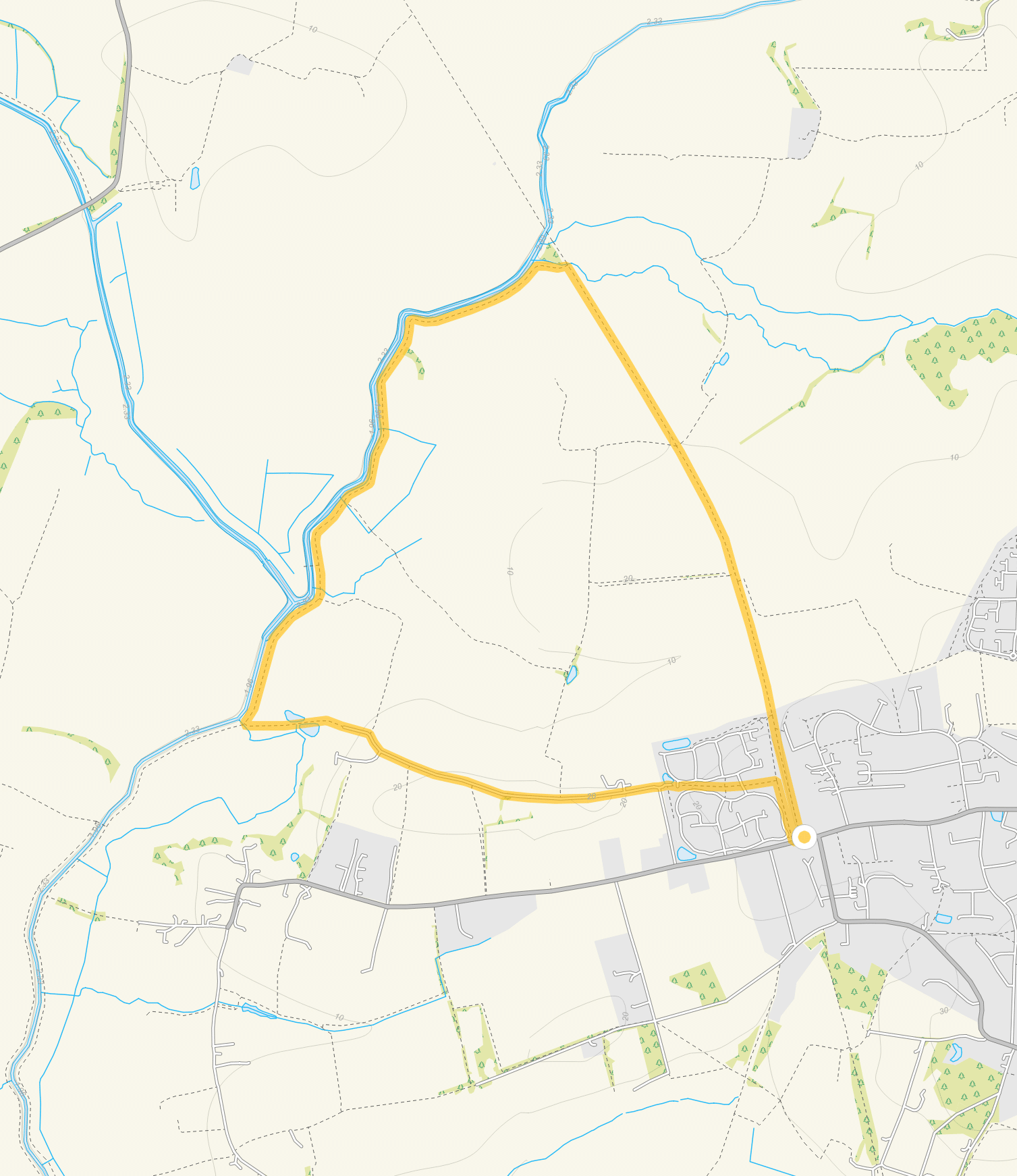 Route map for Henfield Walk 1, a 2.5 mile circular walk in Sussex