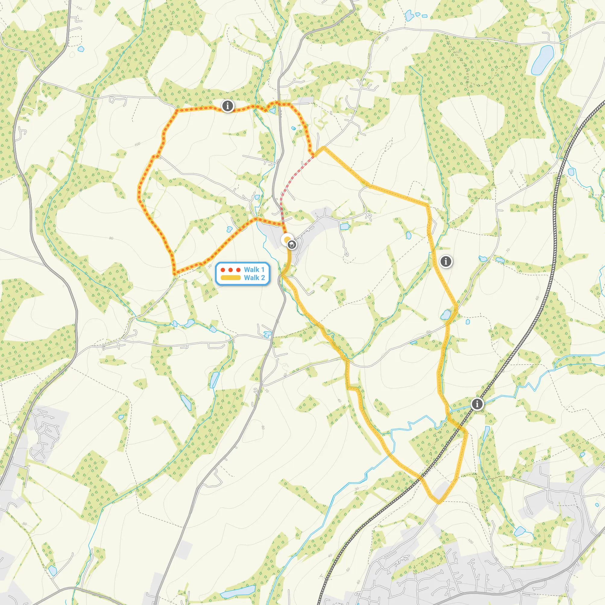 Route map for Hurstwood Walk 1, a 2.25 mile circular walk in Sussex