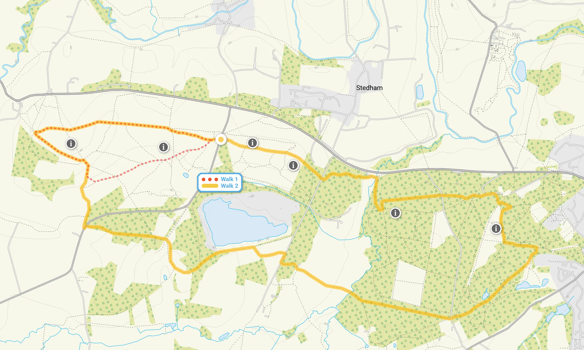 Route map for Iping Common Walk 1, a 1.75 mile circular walk in Sussex